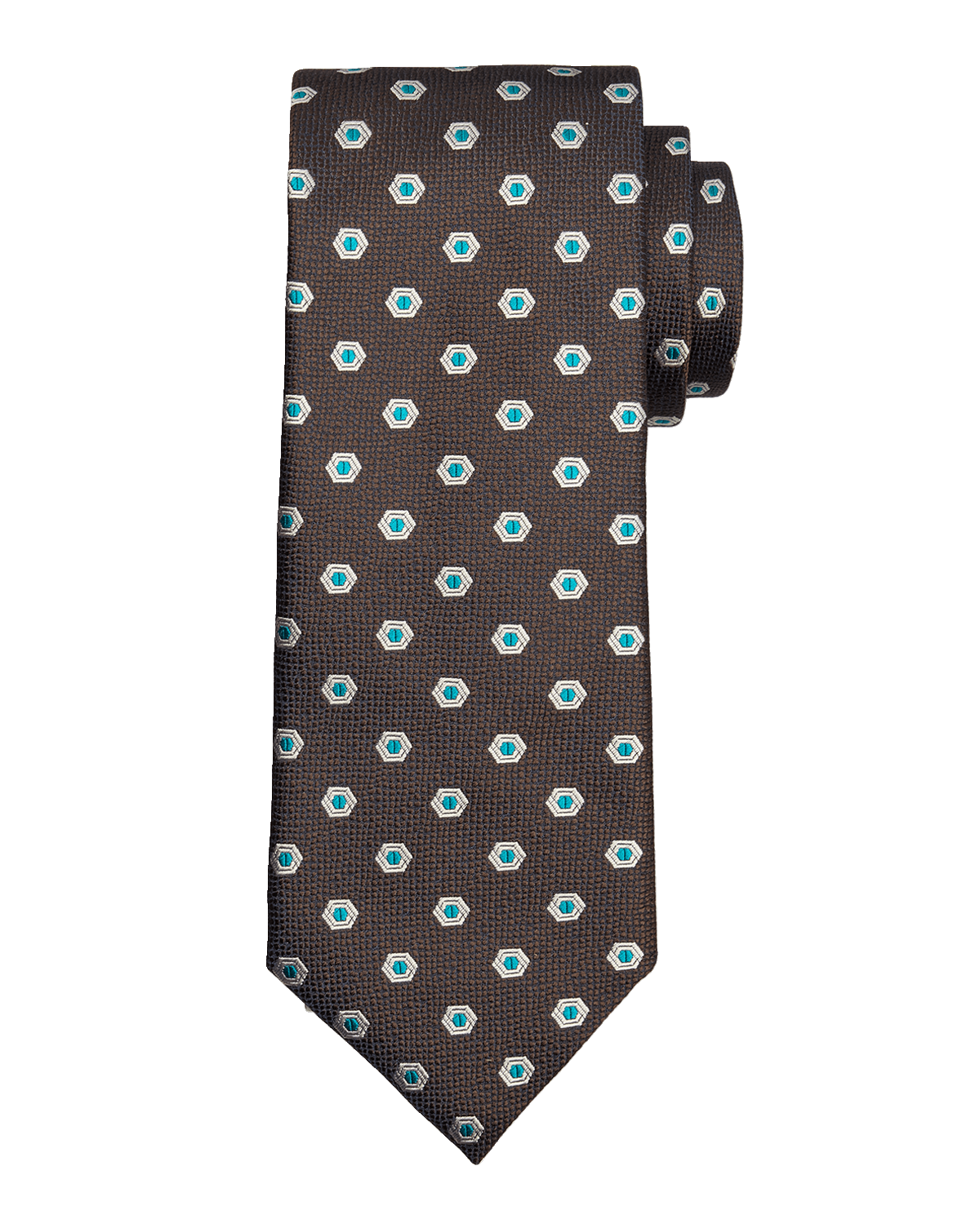 Canali Men's Silk Hexagon Jacquard Tie