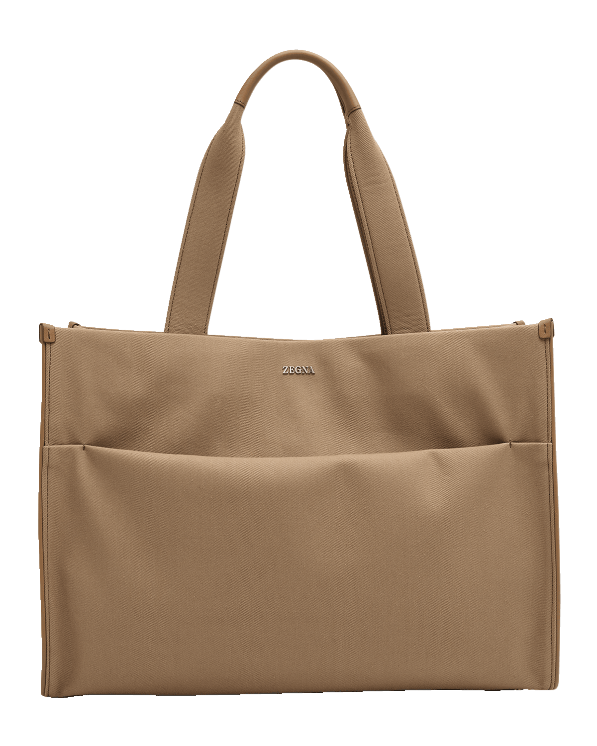 ZEGNA Men's Canvas and Leather Tote Bag