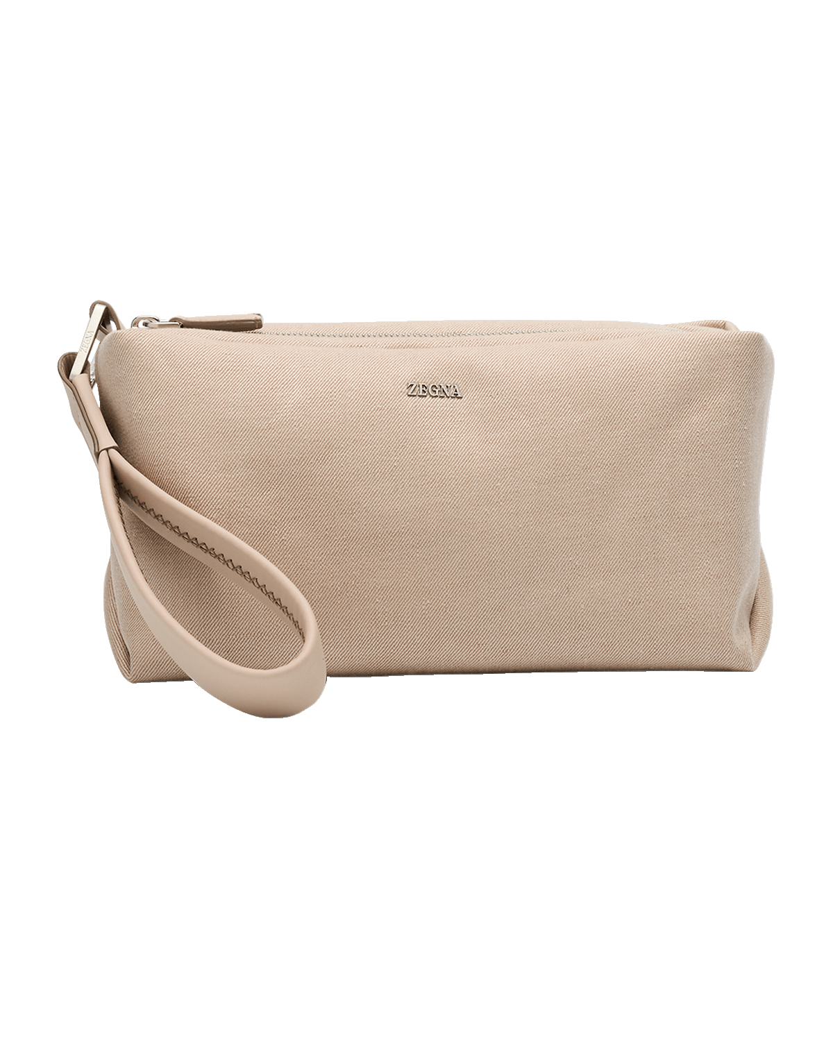 ZEGNA Men's Oasi Lino Double-Zip Pouch