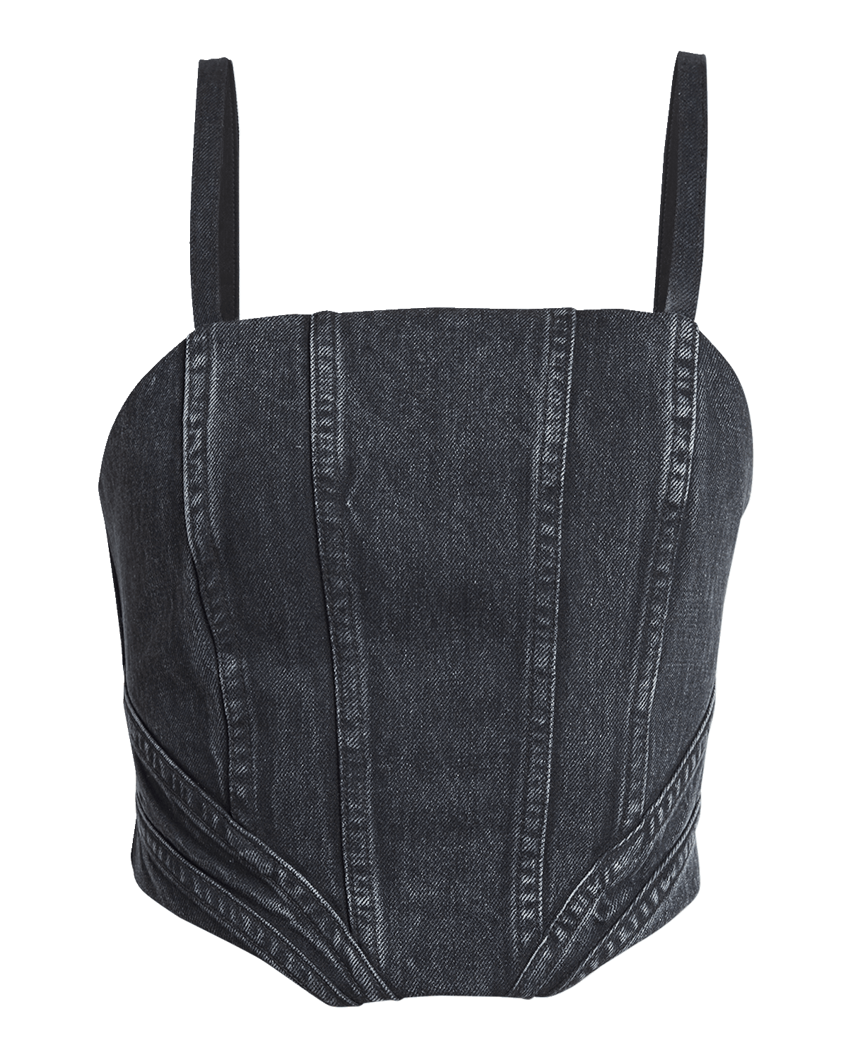 Amiri Denim Crop Corset Top