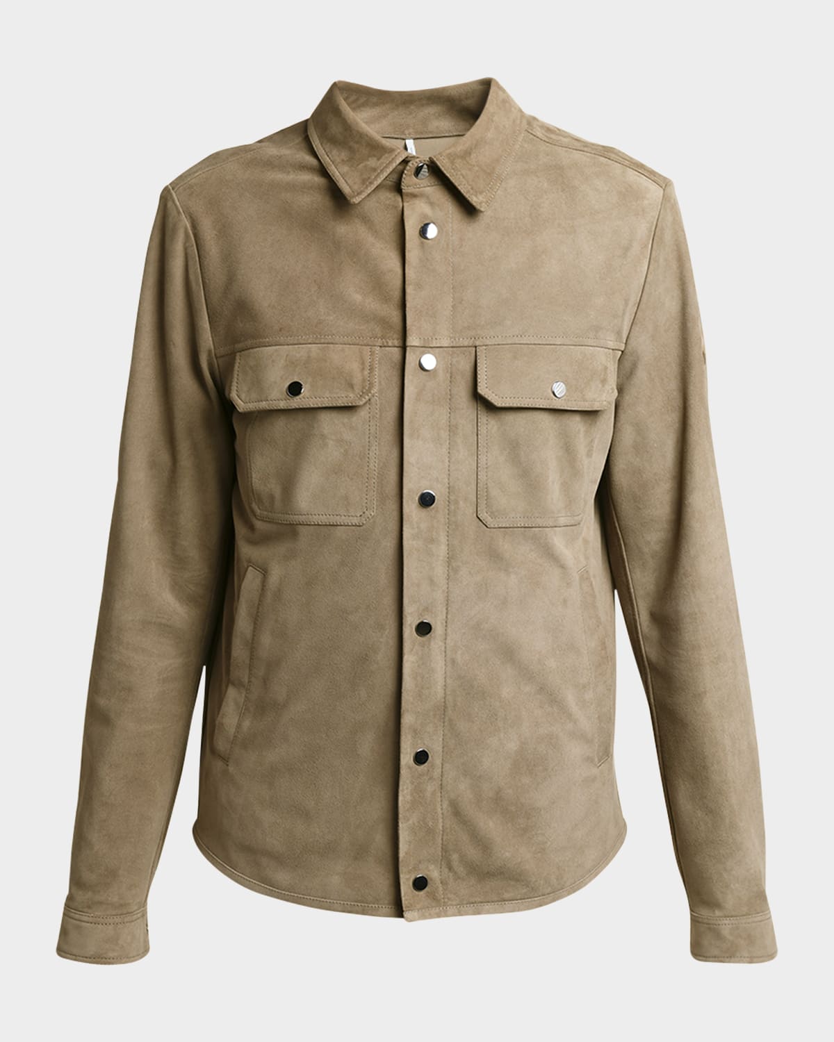 Moncler Men's Suede Snap-Front Overshirt