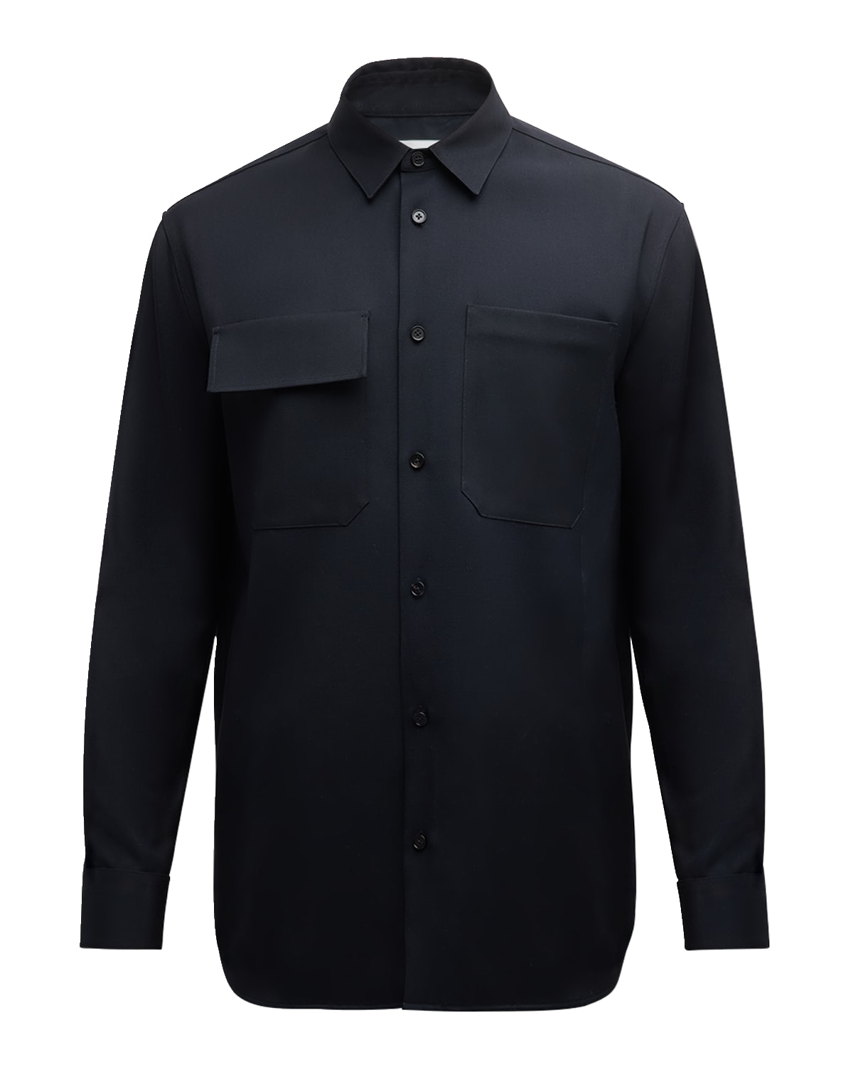 Jil Sander Men's Wool Gabardine Sport Shirt