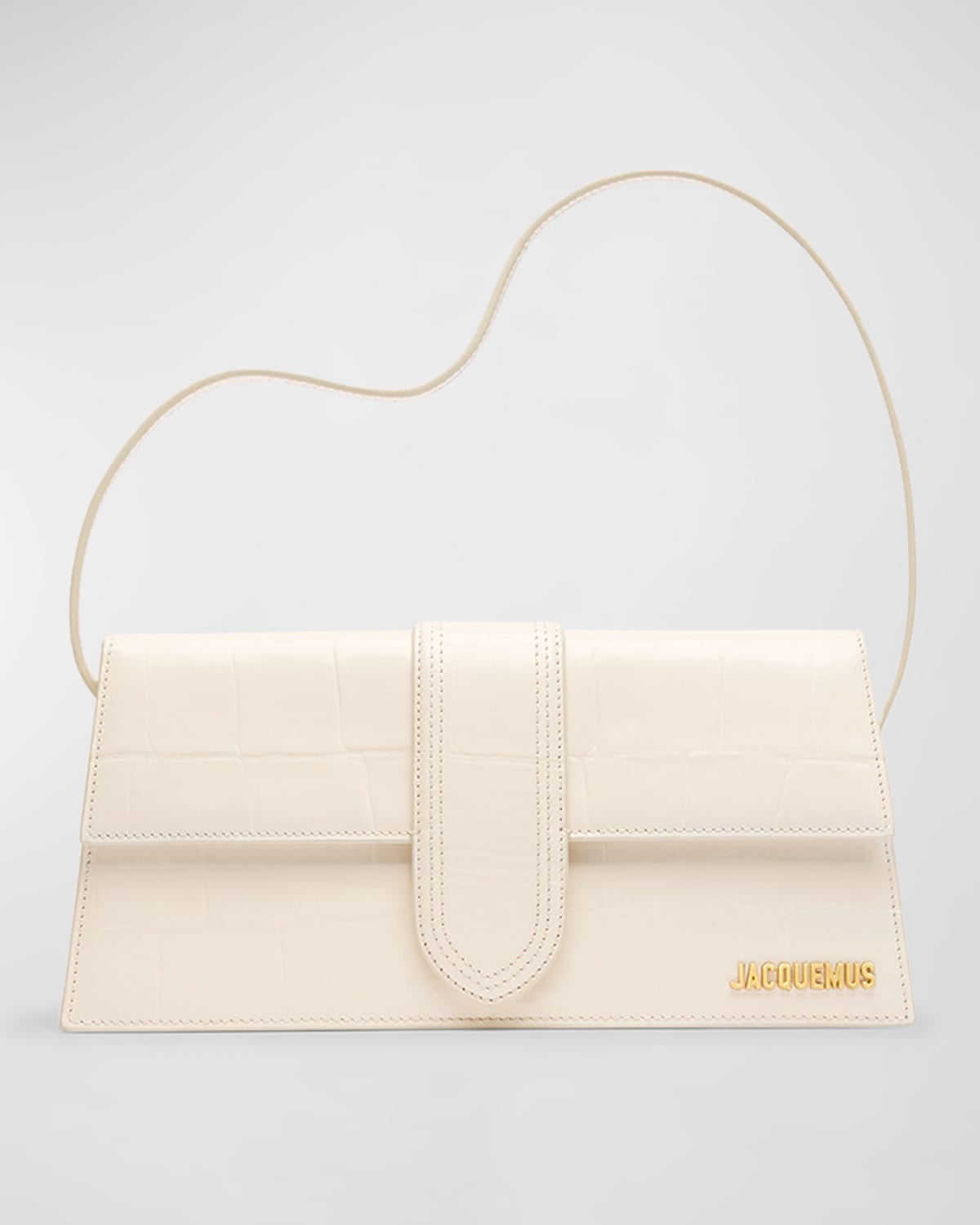 Jacquemus Le Bambino Long Croc-Embossed Shoulder Bag
