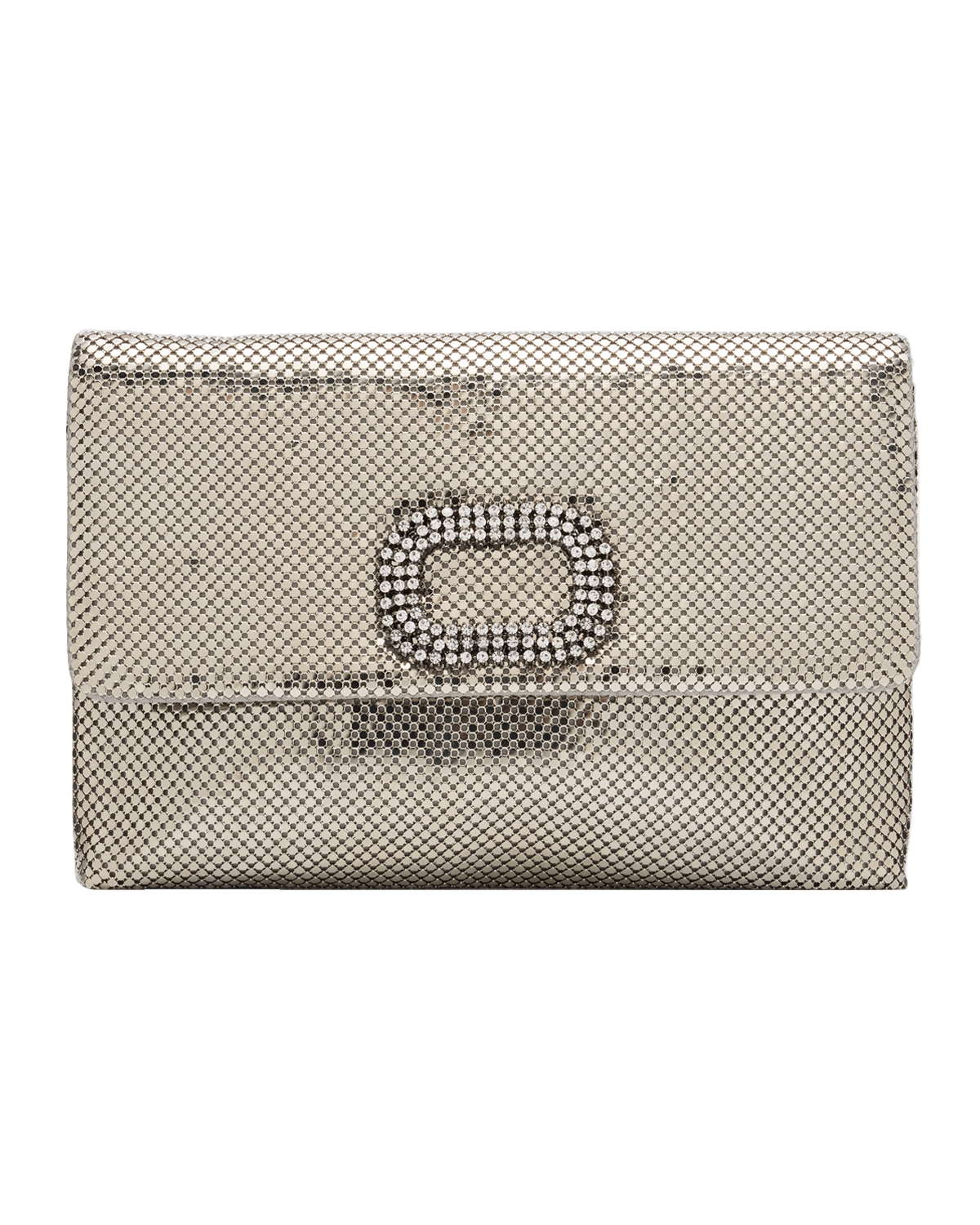 Whiting & Davis Audrey Crystal Buckle Clutch Bag