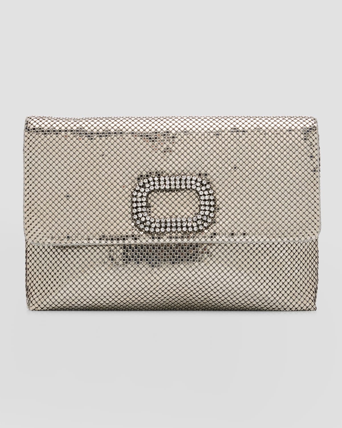 Whiting & Davis Audrey Crystal Buckle Clutch Bag