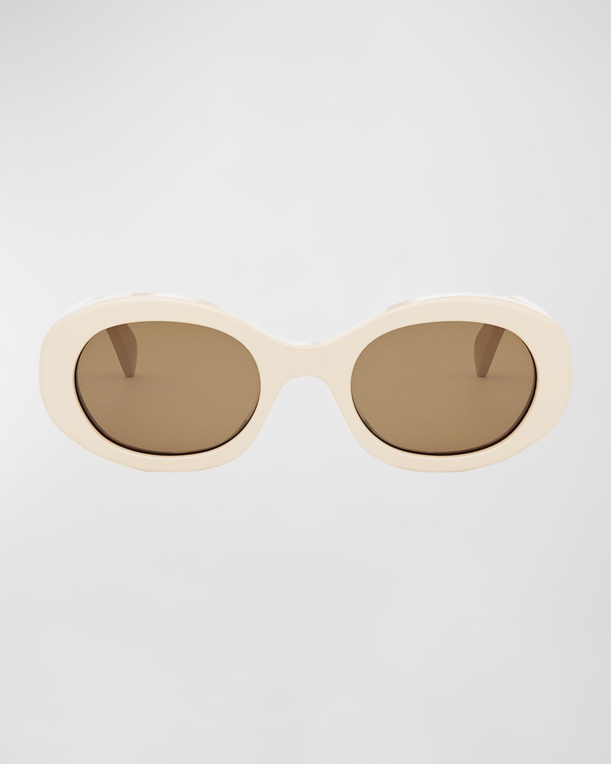 CELINE Triomphe Acetate Oval Sunglasses