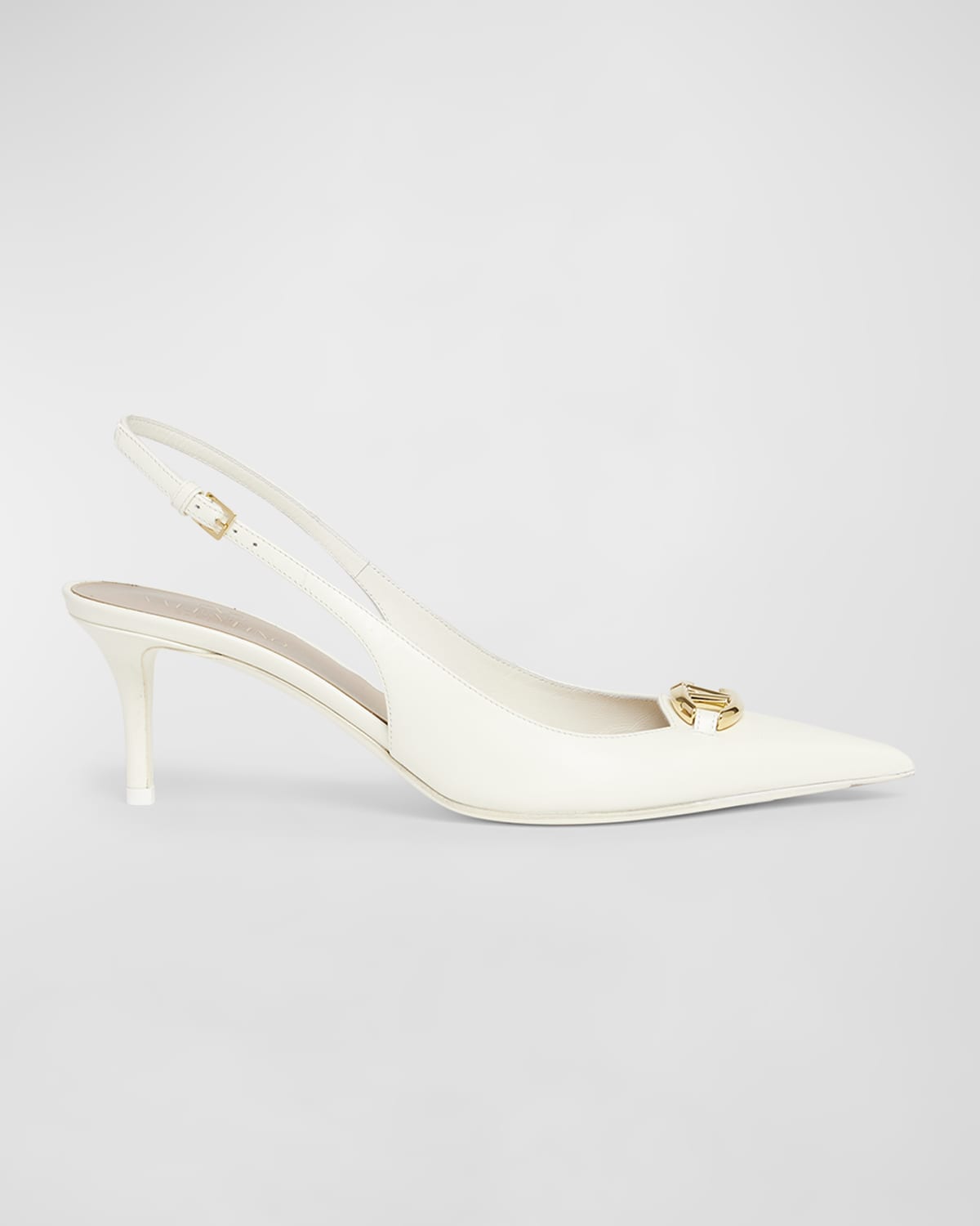Valentino Garavani VLogo Medallion Leather Slingback Pumps
