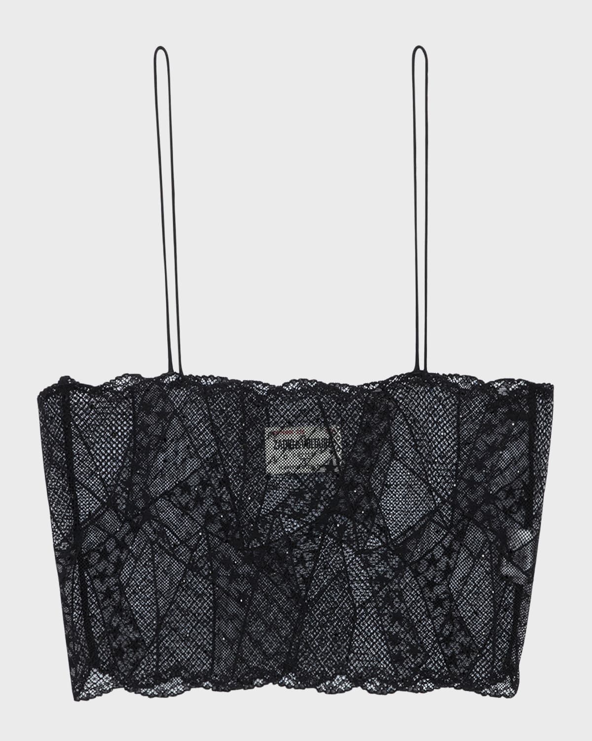 Zadig & Voltaire Cariana Embellished Lace Cropped Tank Top