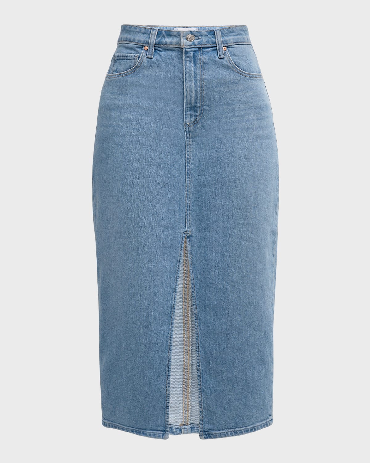 PAIGE Angela Denim Midi Skirt