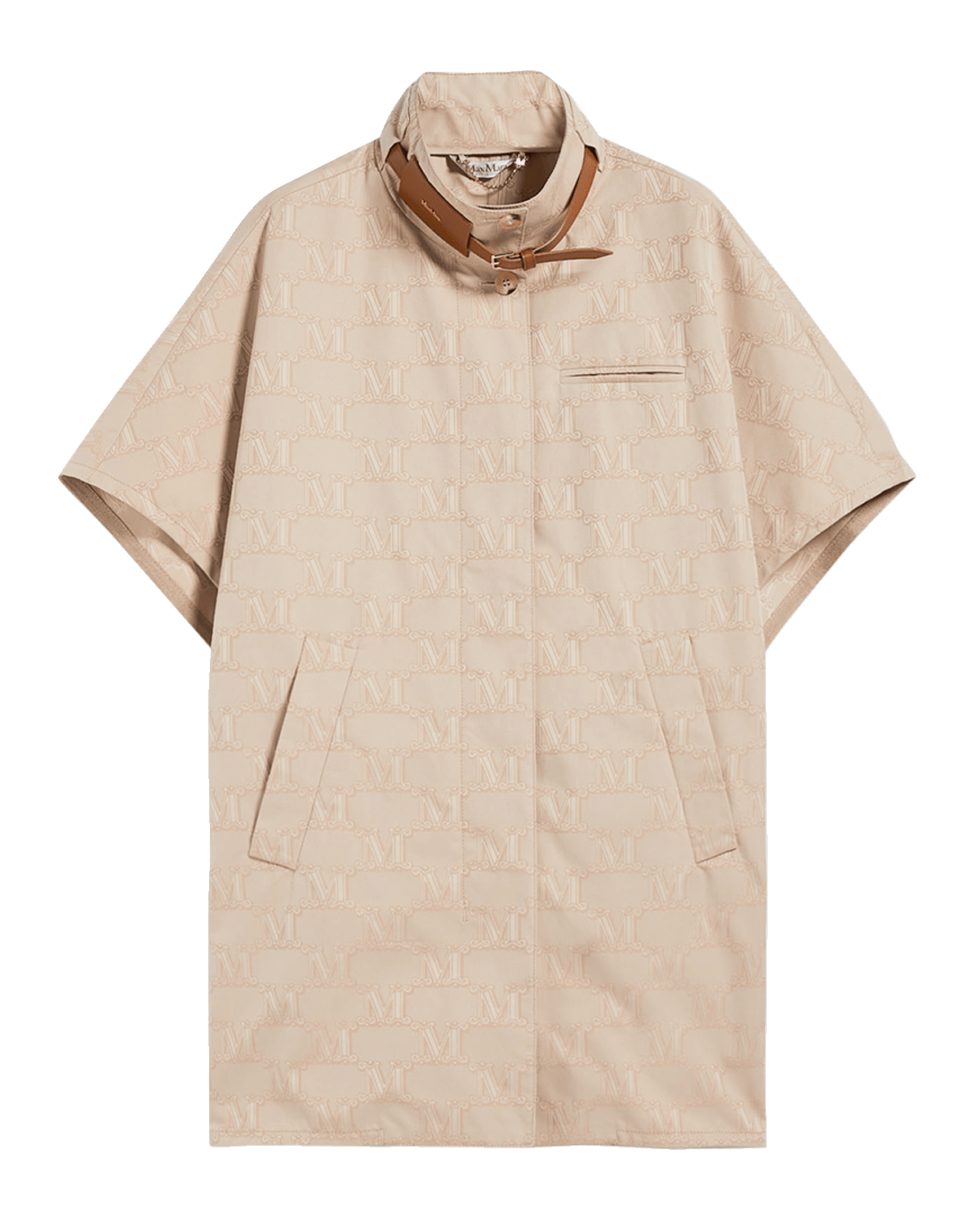 Max Mara Kiss Monogram Cape With a Belted Collar