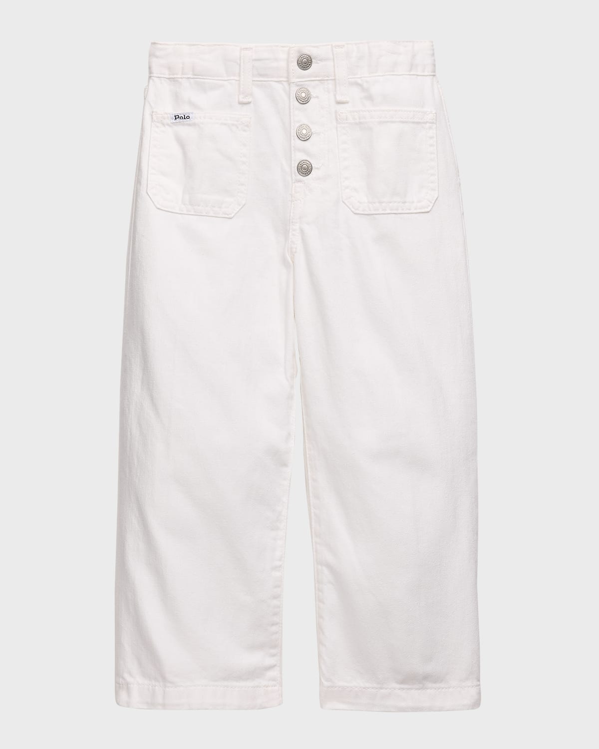 Ralph Lauren Childrenswear Girl's Cropped Wide-Leg Denim Jeans, Size 2-6X