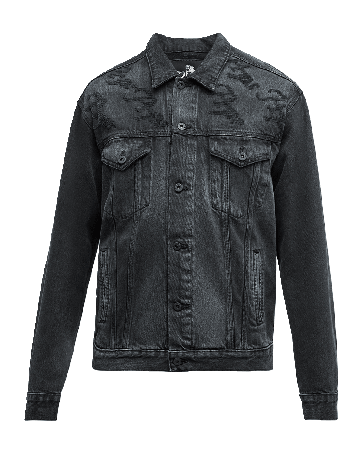 PRPS Men's Hoarding Laser-Print Denim Jacket