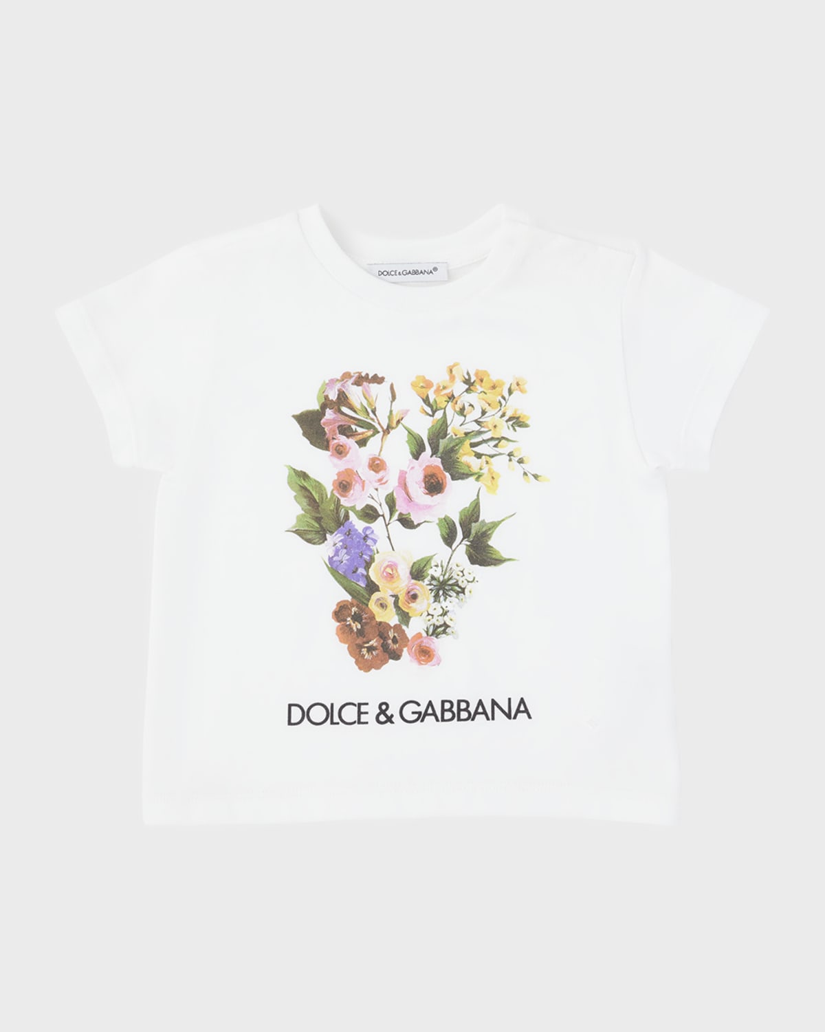 Dolce&Gabbana Girl's Flower Power Short-Sleeve Cotton T-Shirt, Size 3M-30M