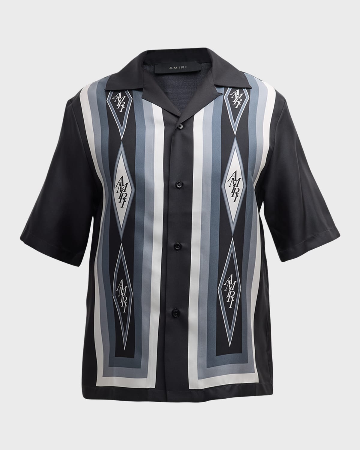 Amiri Men's Silk Diamond Logo Camp Shirt