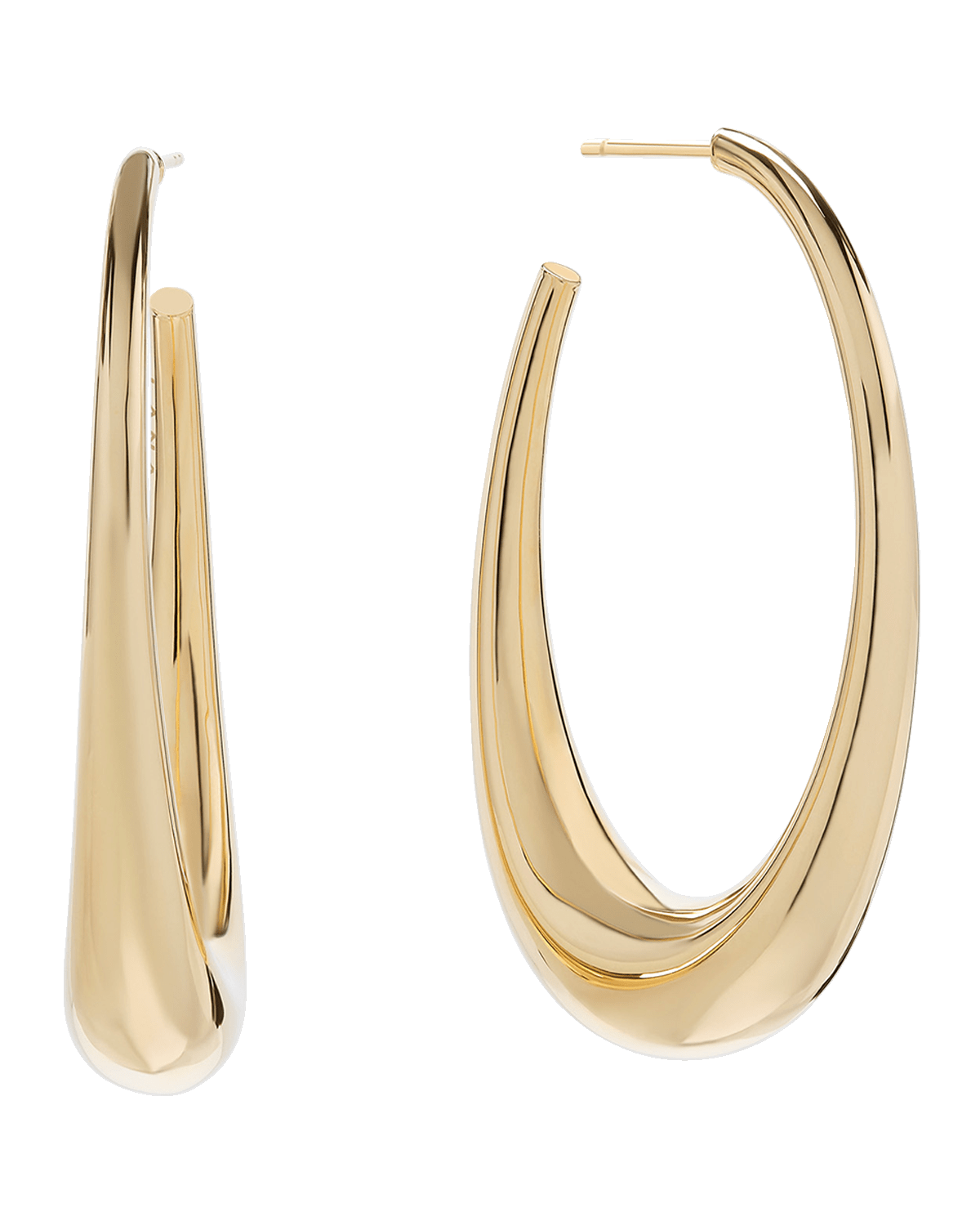 LANA 14K Yellow Gold Graduating Oval Hoop Earrings