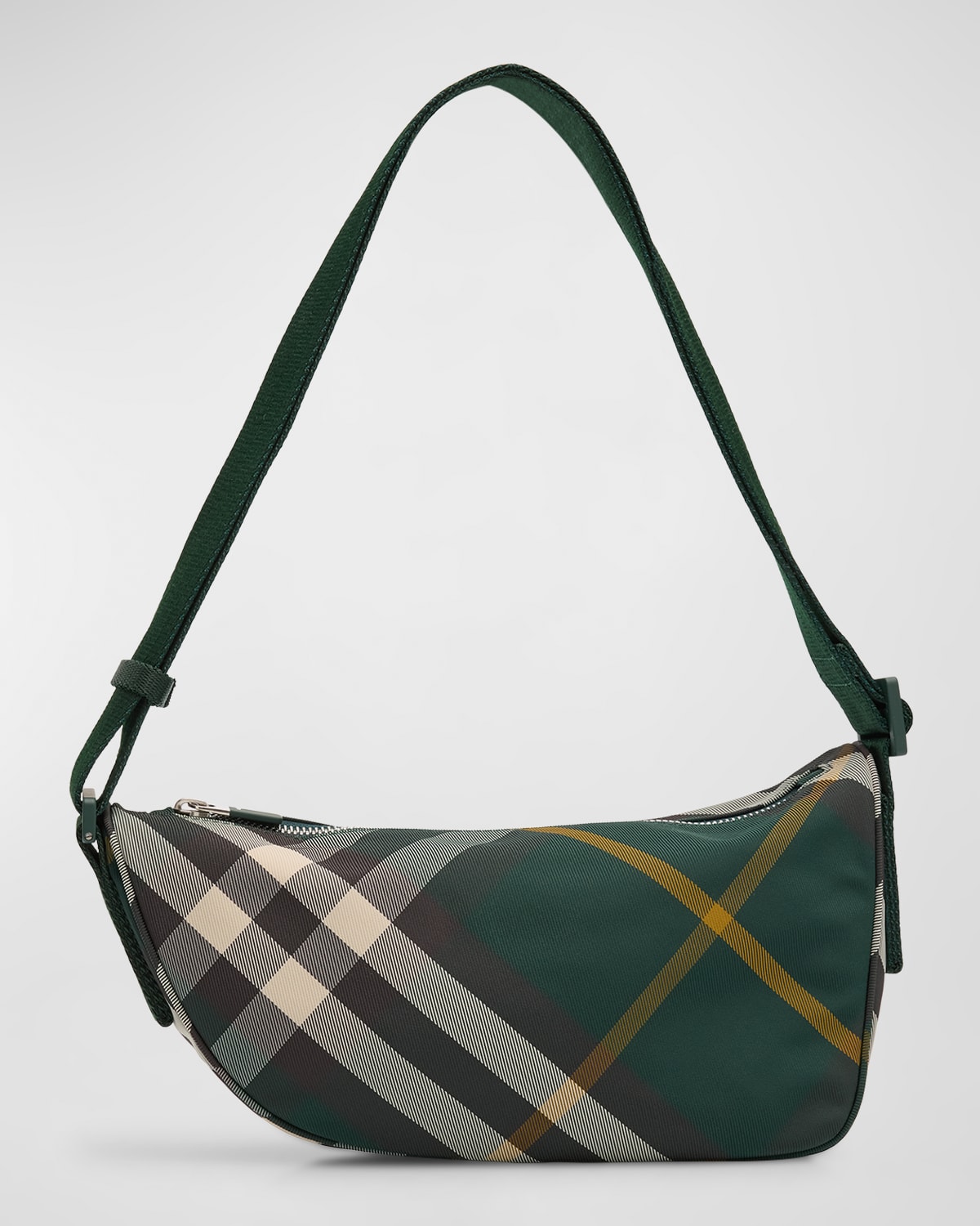 Burberry Men's Shield Nylon Check Crossbody Bag