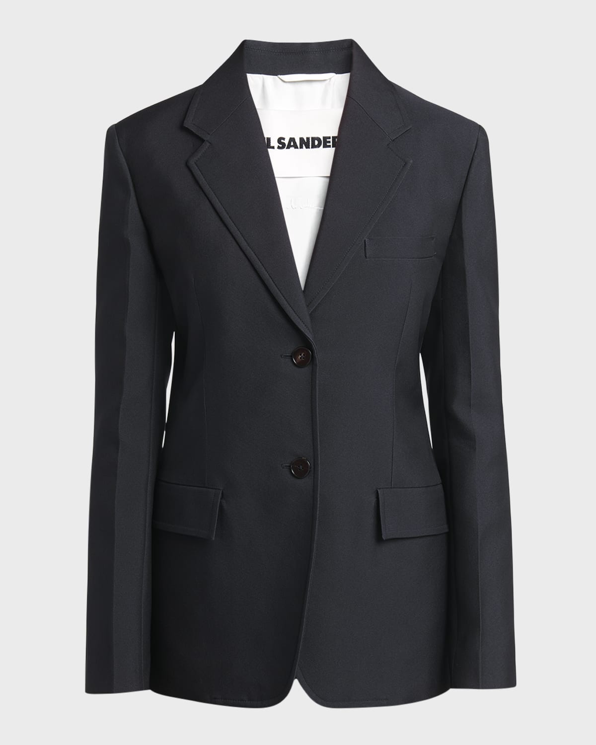 Jil Sander Topstitch Single-Breasted Blazer Jacket