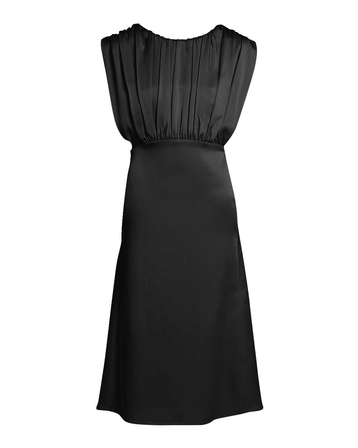 Jil Sander Satin Midi Dress with Pleating