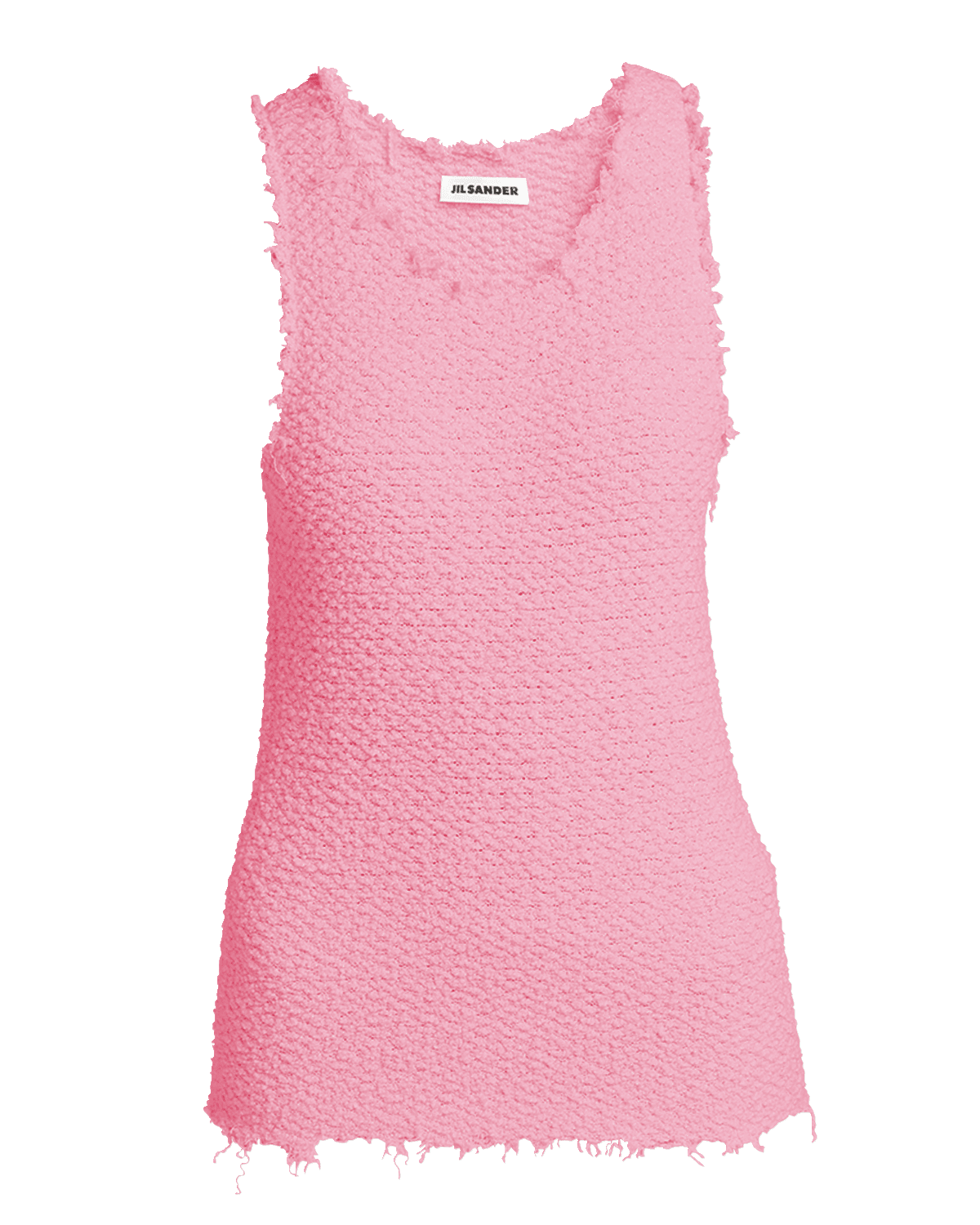 Jil Sander Raw-Edge Boucle Knit Tank Top