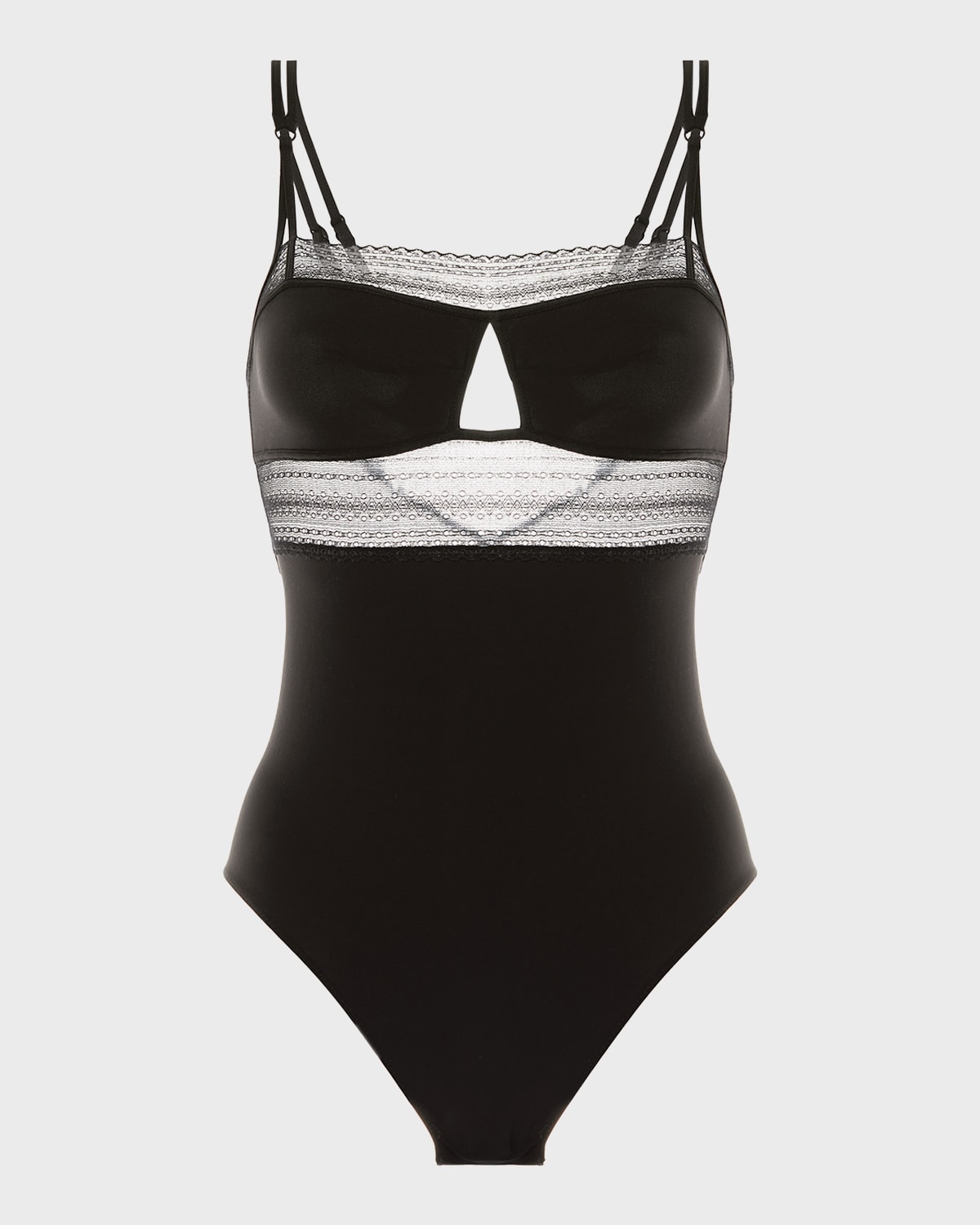 Simone Perele Pia Lace-Trim Cutout Bodysuit