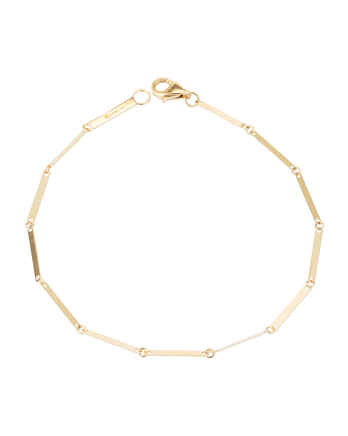 LANA 14K Yellow Gold Laser Rectangle Chain Bracelet
