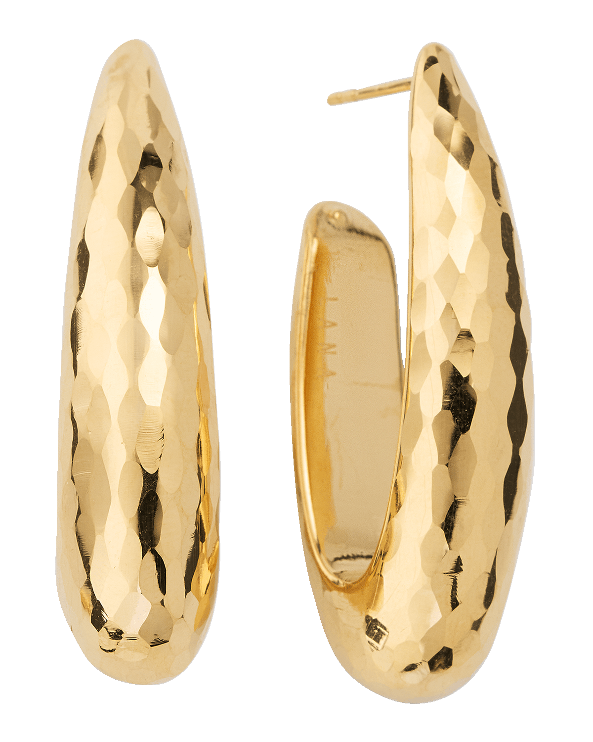 LANA Elongated Wide Disco Hoop Earrings