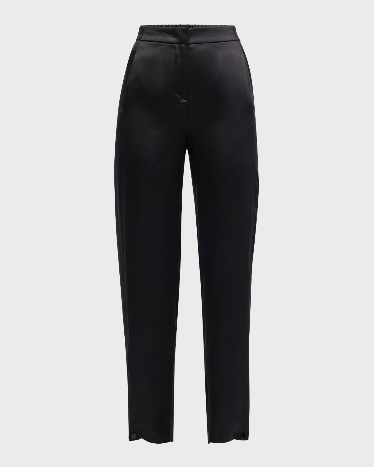 Giorgio Armani Flat-Front Straight-Leg Satin Trousers