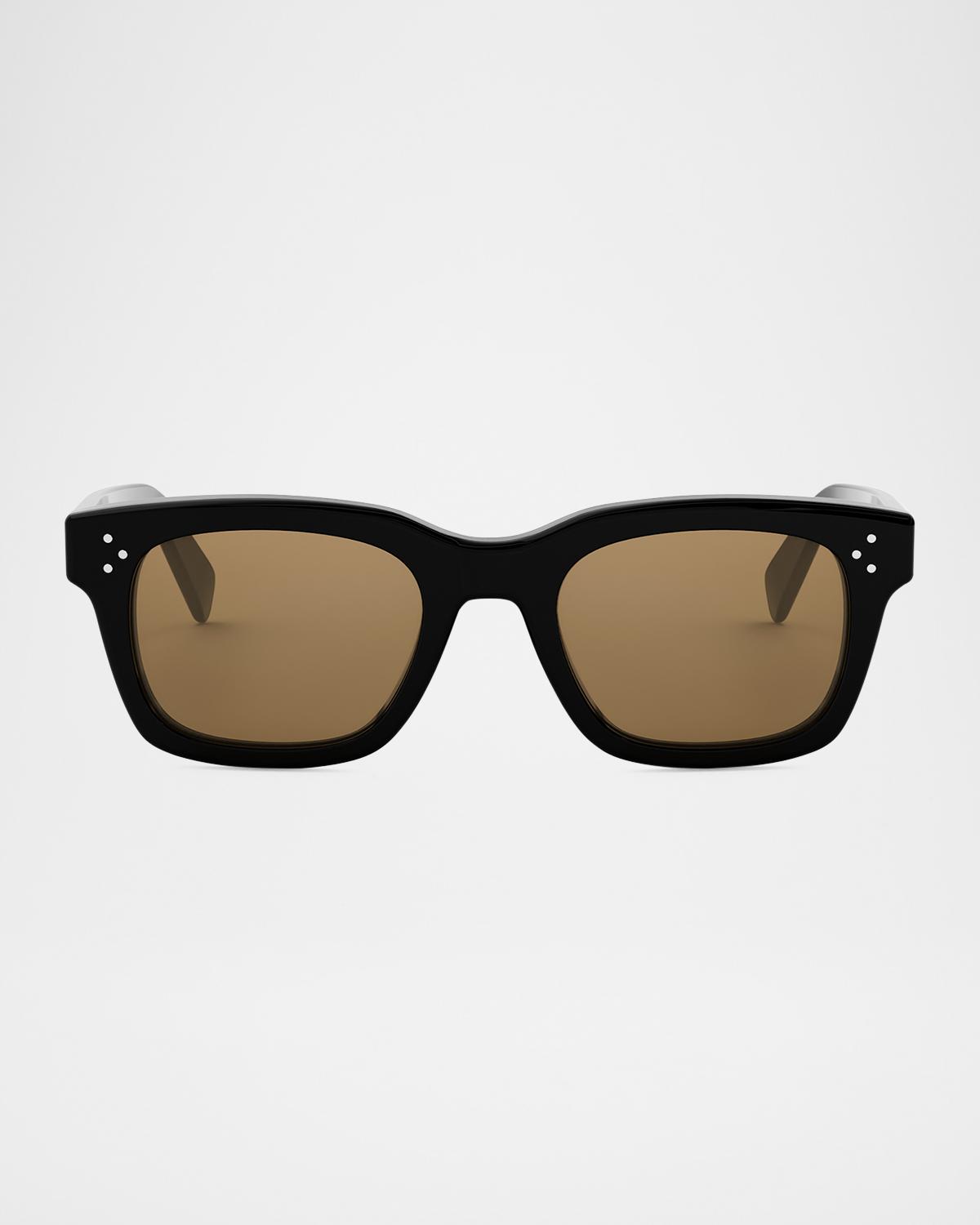 CELINE Men's Bold 3-Dots Nylon Square Sunglasses