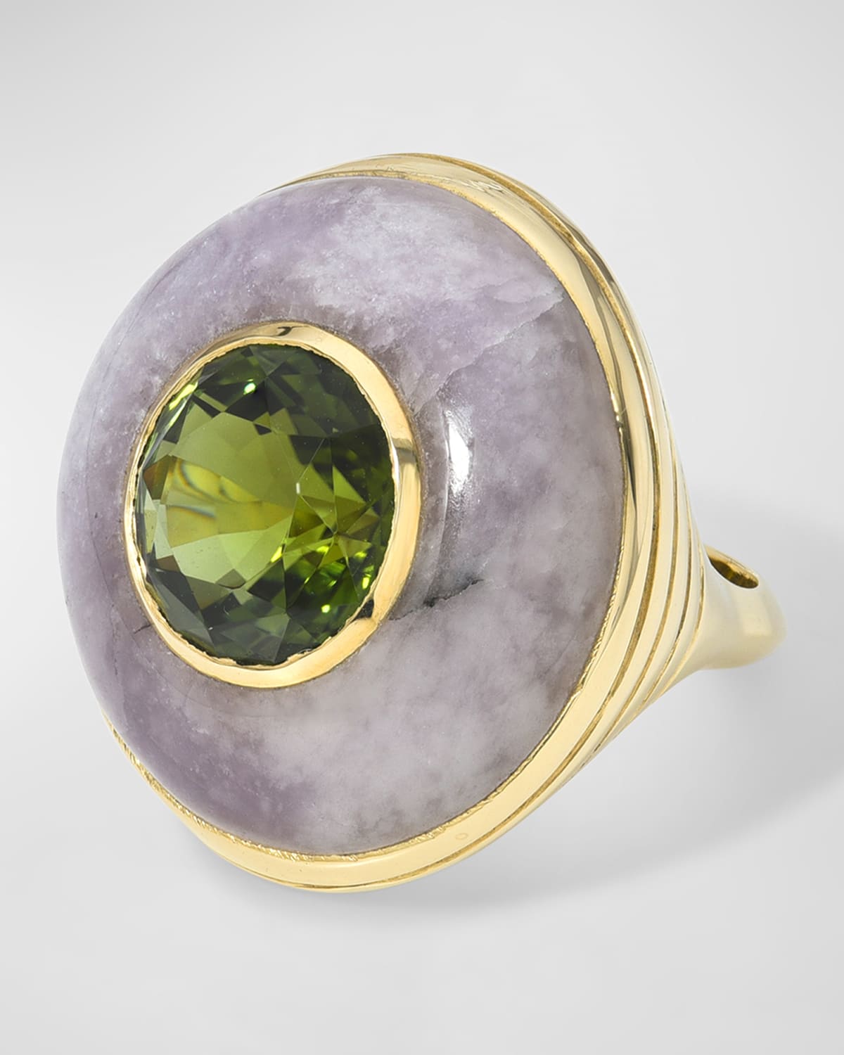 Retrouvai One-Of-A-Kind Tourmaline & Light Amethyst Lollipop Ring, Size 5