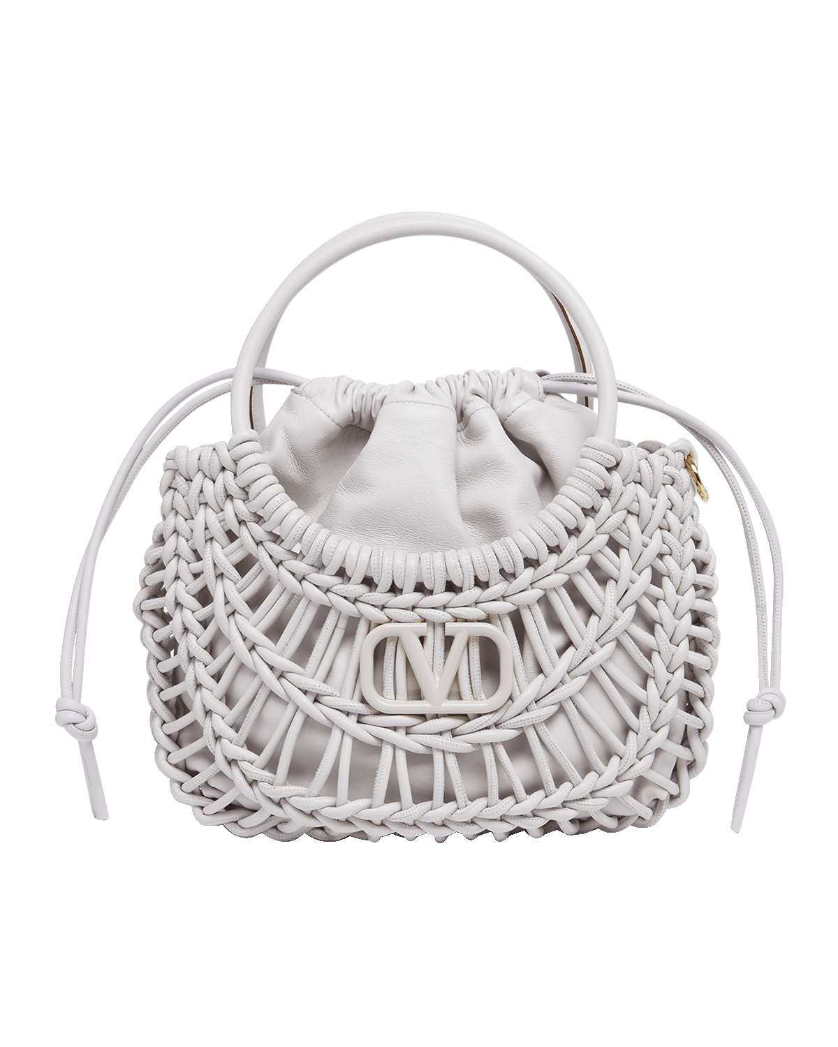 Valentino Garavani Small Knotted Crochet Hobo Bag