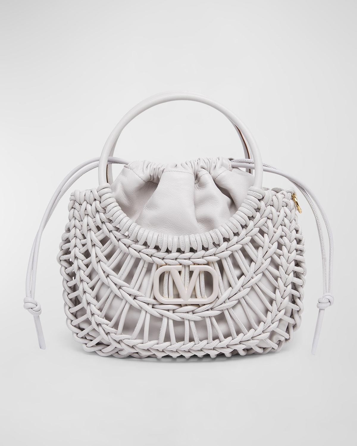 Valentino Garavani Small Knotted Crochet Hobo Bag