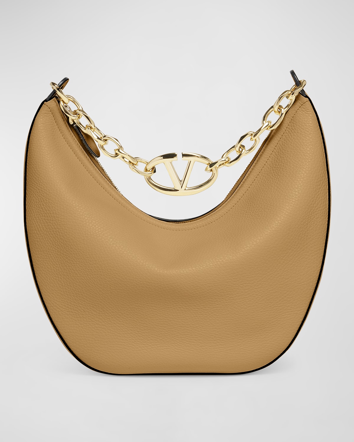 Valentino Garavani Medium VLOGO Moon Leather Hobo Bag