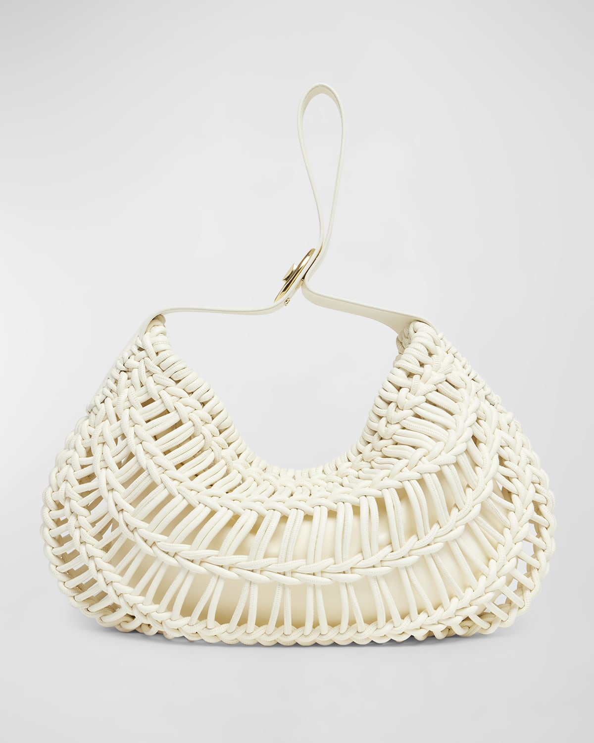 Valentino Garavani Medium VLOGO Knotted Crochet Hobo Bag