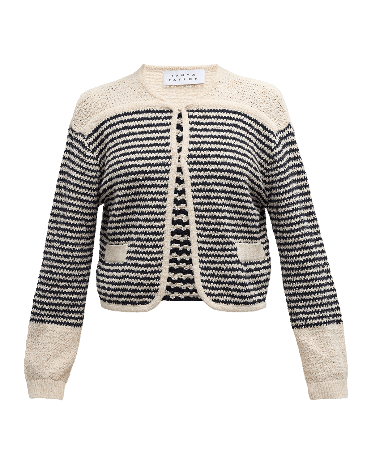 Tanya Taylor Ashton Organic Cotton Knit Two-Tone Jacket