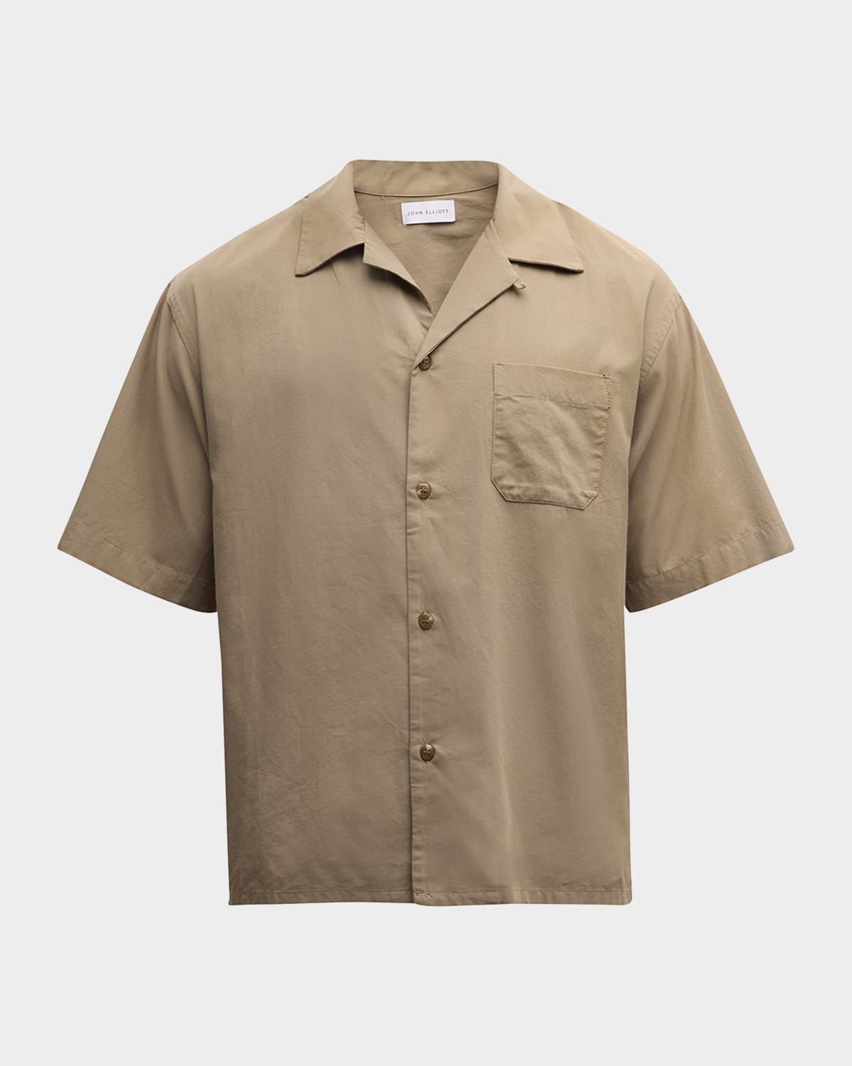 John Elliott Men's Solid Camp Shirt