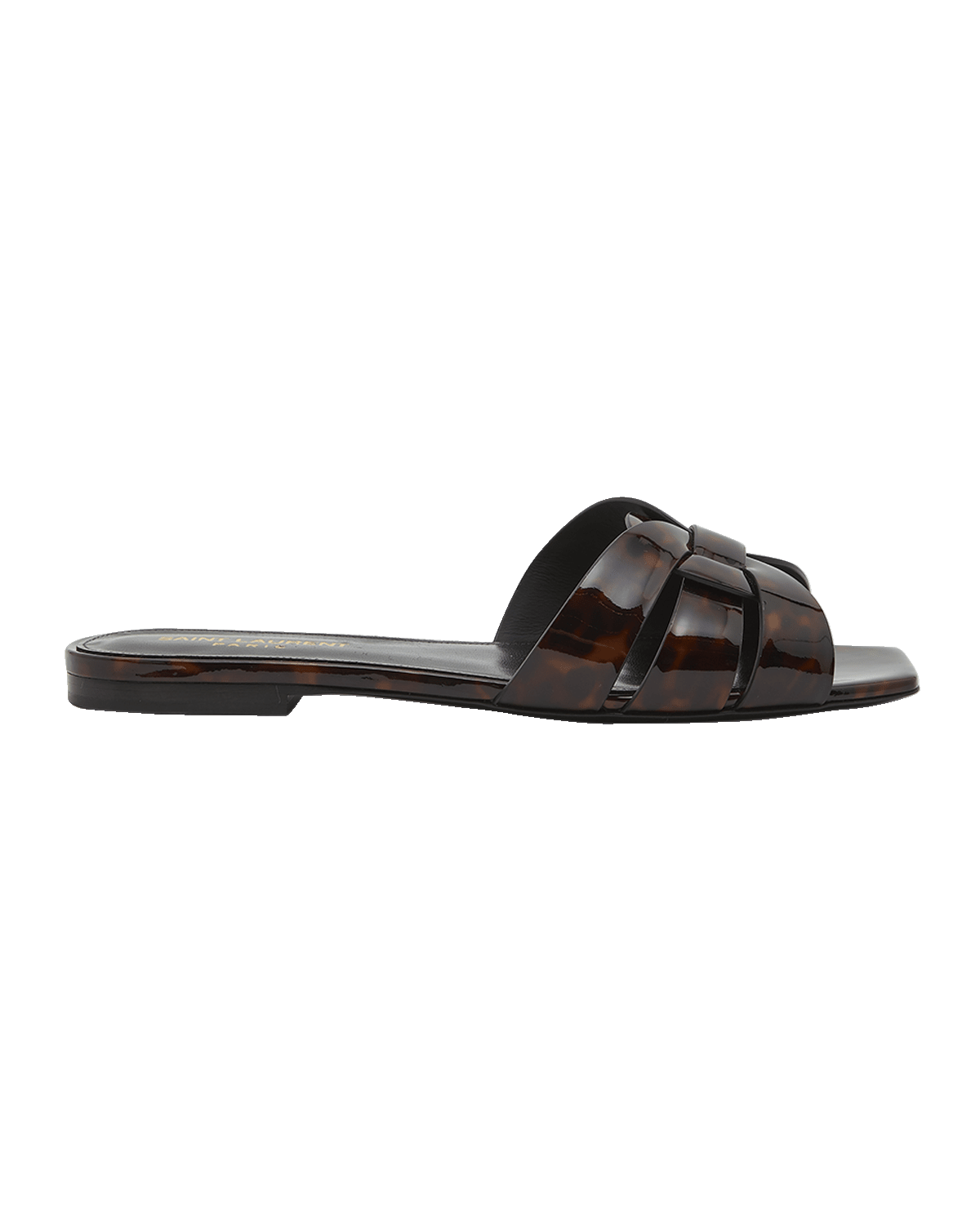 Saint Laurent Tribute Tortoise Shell Flat Slide Sandals