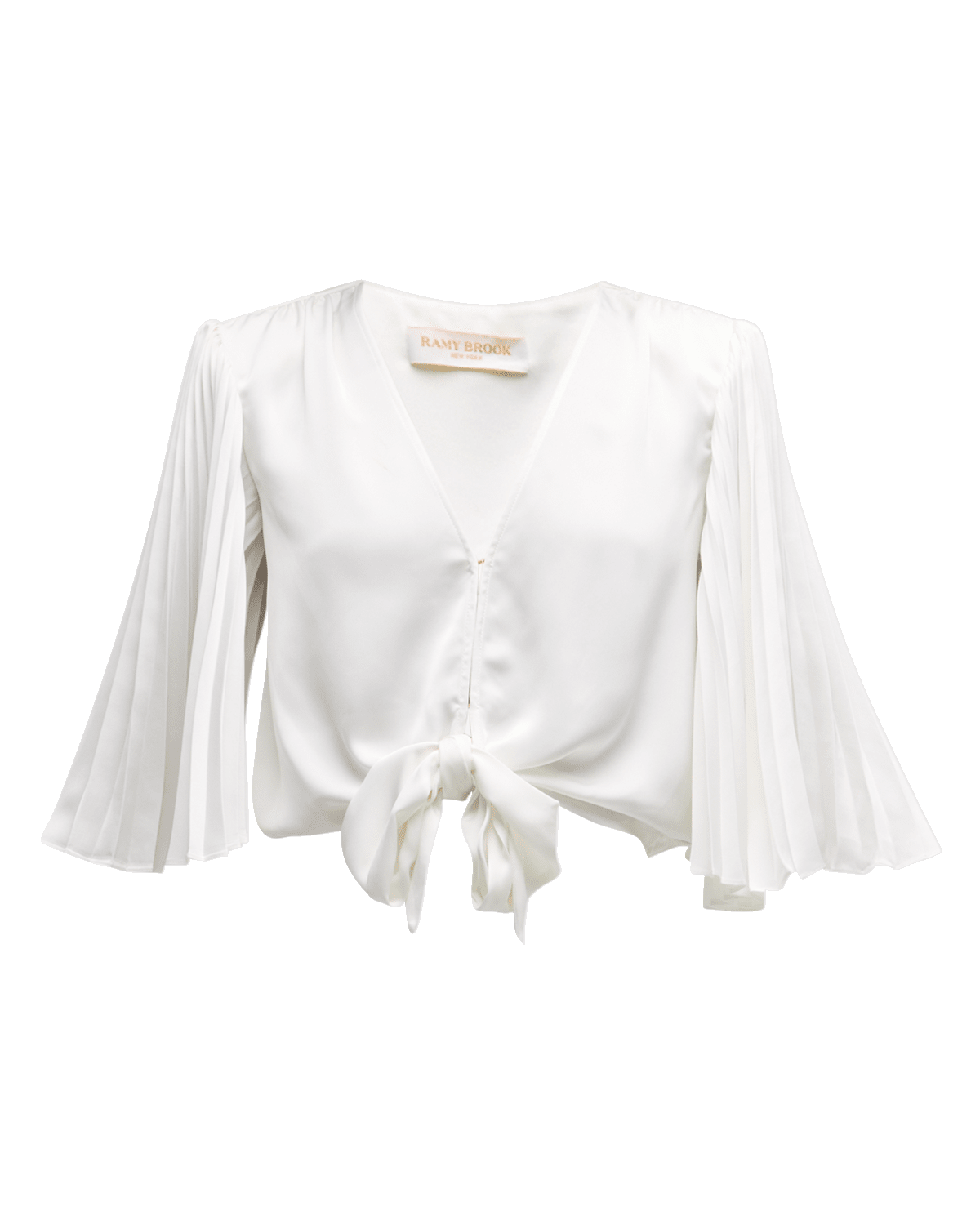 Ramy Brook Salma Pleated-Sleeve Blouse