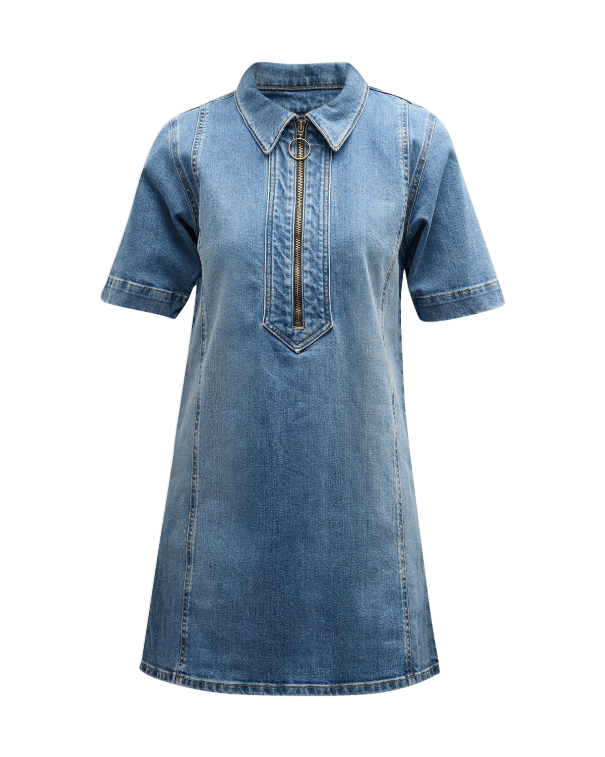Ramy Brook Tunechi Denim Mini Shirtdress