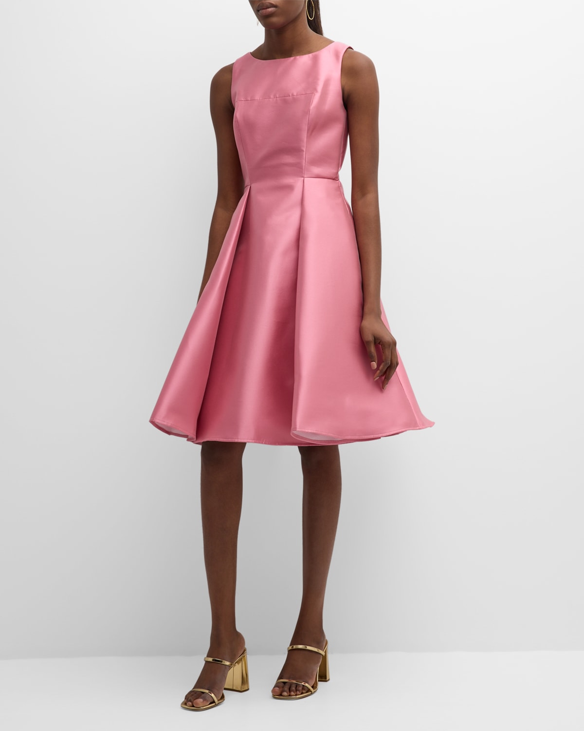 Pamella Roland Mikado A-Line Cocktail Dress