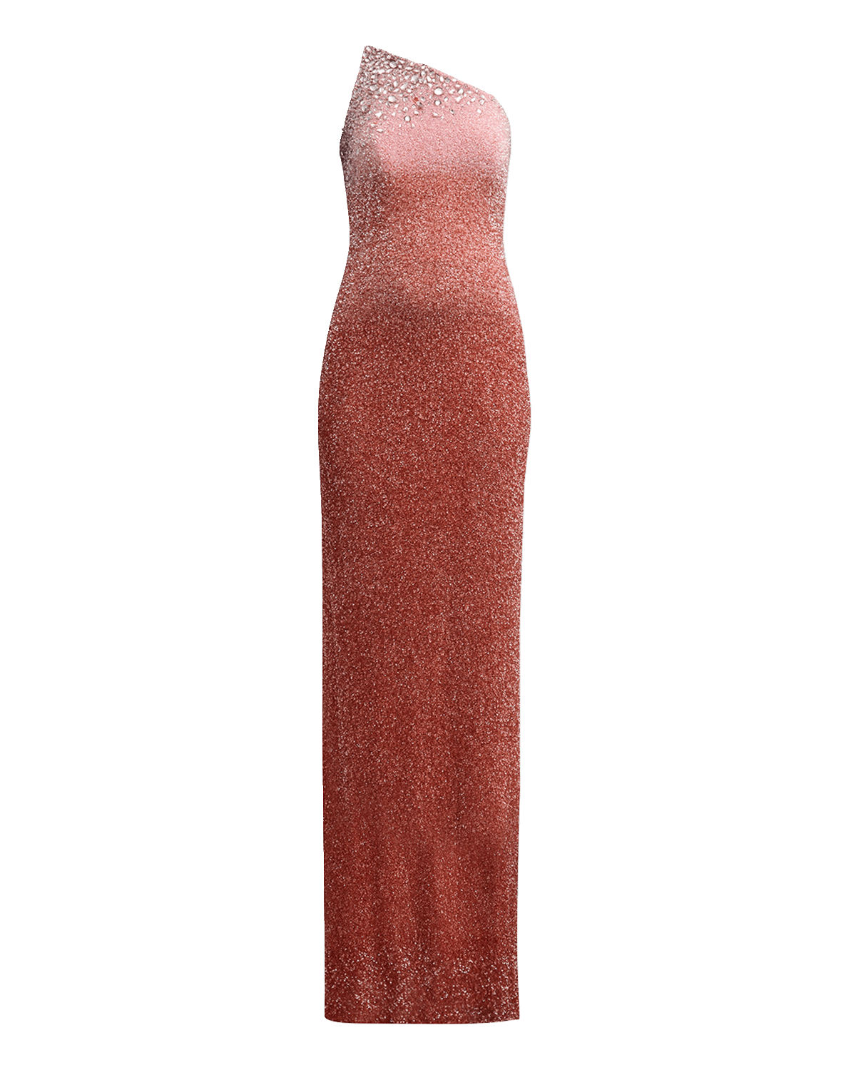 Pamella Roland Strapless Ombre Sequin Gown with Oversized Crystals