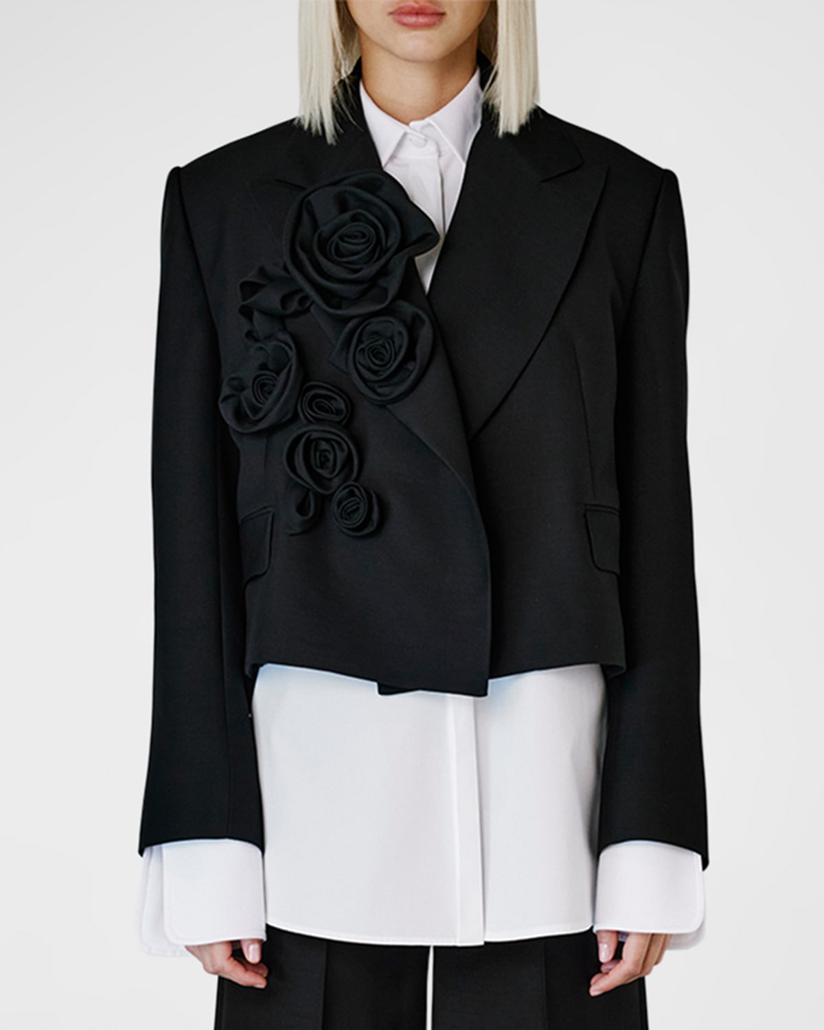 Dice Kayek Flower Crop Blazer Jacket