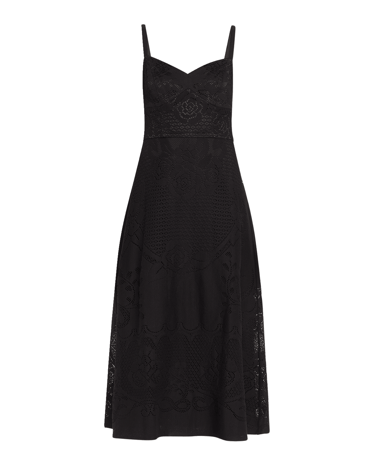 Kobi Halperin Willow Floral Lace Sweetheart Midi Dress