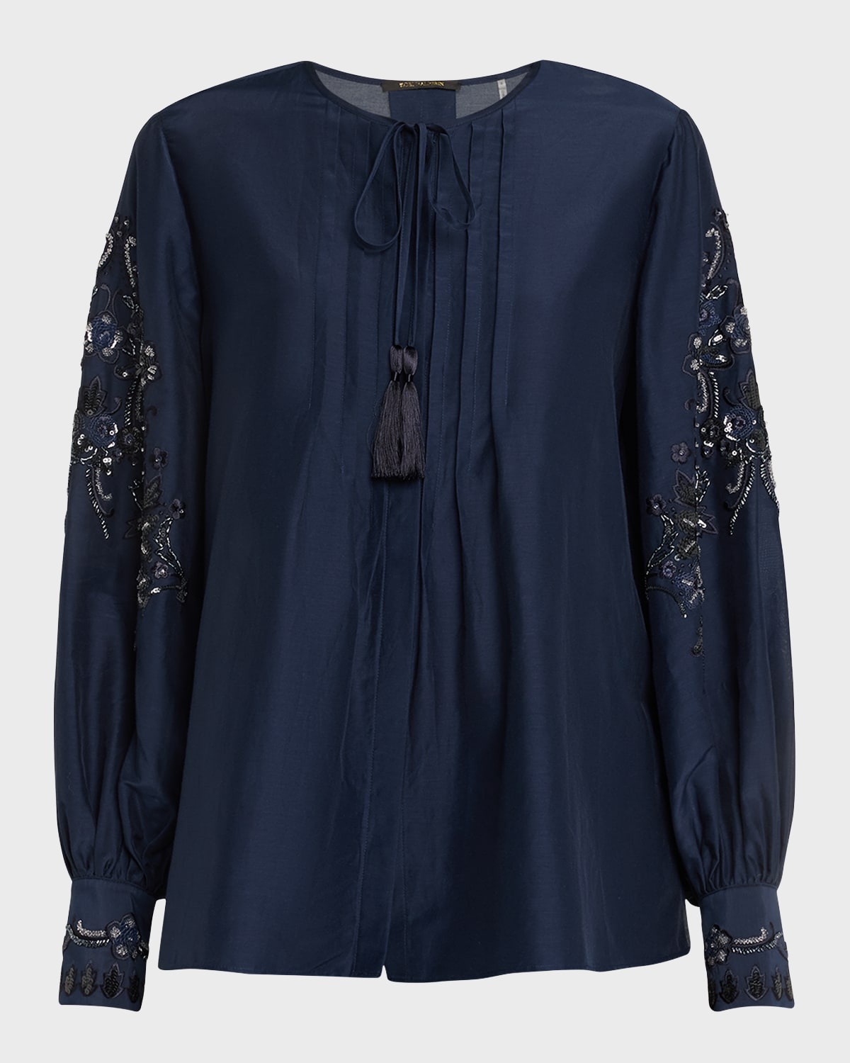 Kobi Halperin Acacia Sequin Floral-Embroidered Blouse
