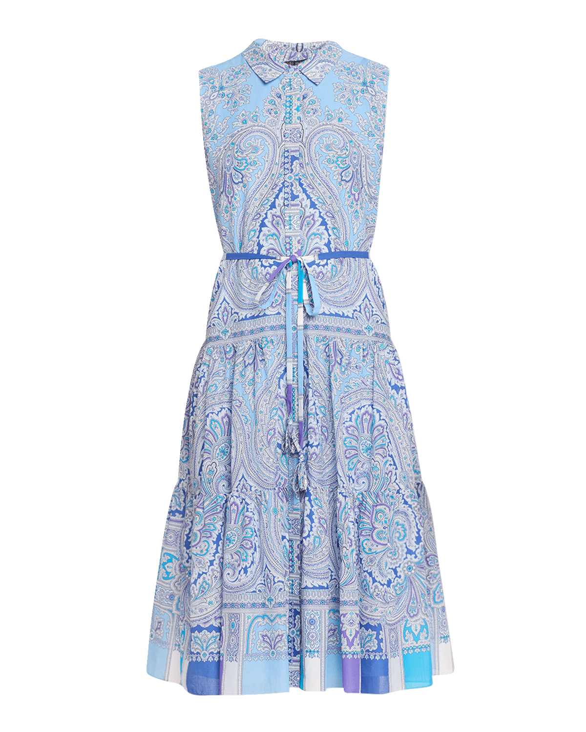 Kobi Halperin Vivi Tiered Paisley-Print Midi Shirtdress