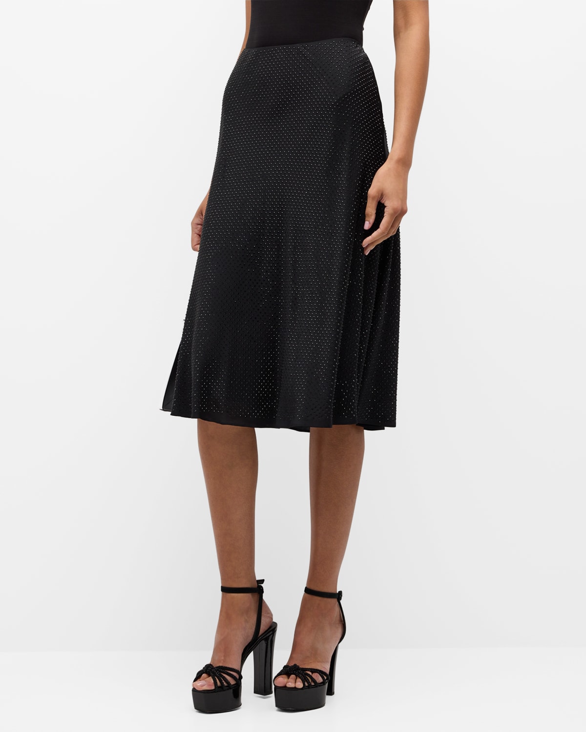 Kobi Halperin Dallas Rhinestone A-Line Midi Skirt