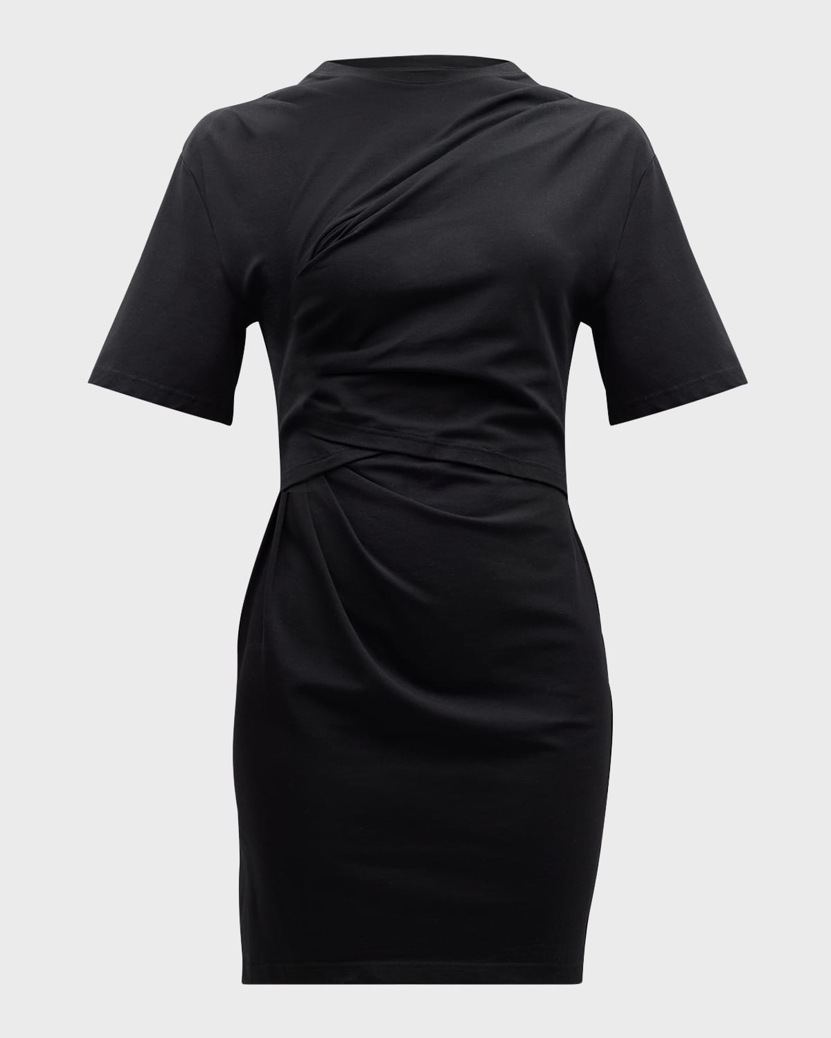 SIMKHAI Zeus Short-Sleeve Draped T-Shirt Dress