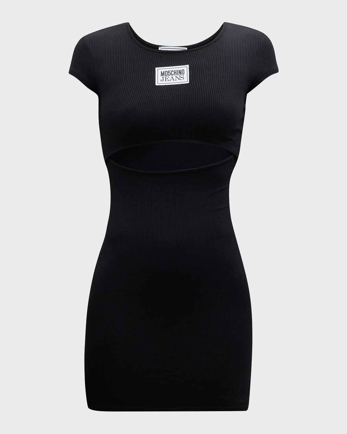 Moschino Jeans Logo Patch Cut-Out Ribbed T-Shirt Dress
