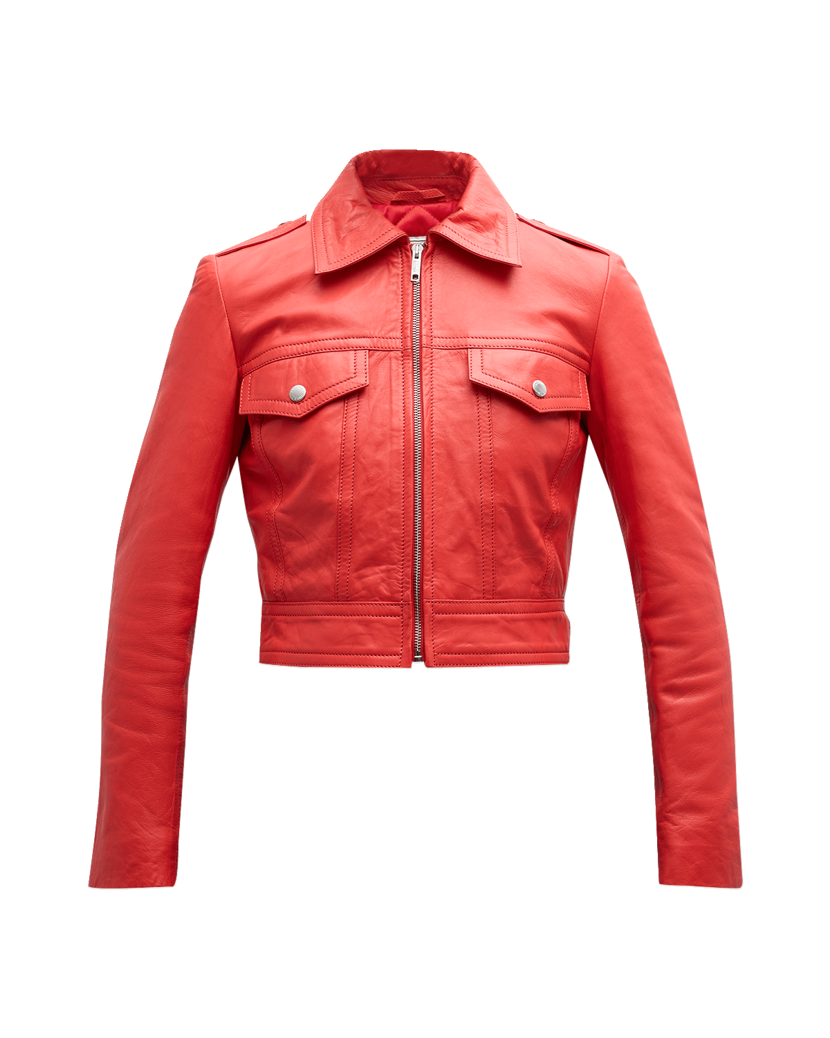 Moschino Jeans Cropped Faux Leather Jacket