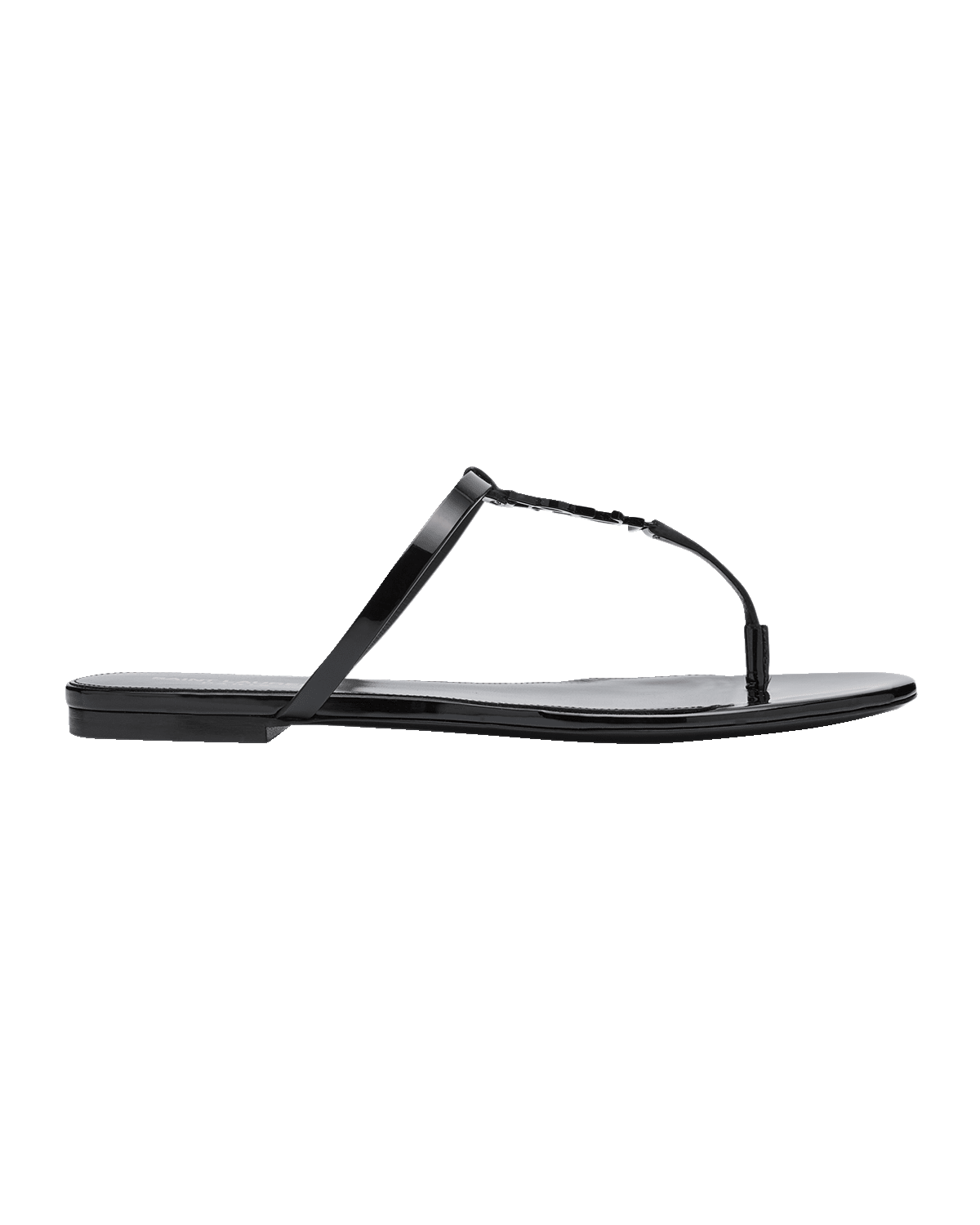 Saint Laurent Cassandra Patent YSL Thong Slide Sandals