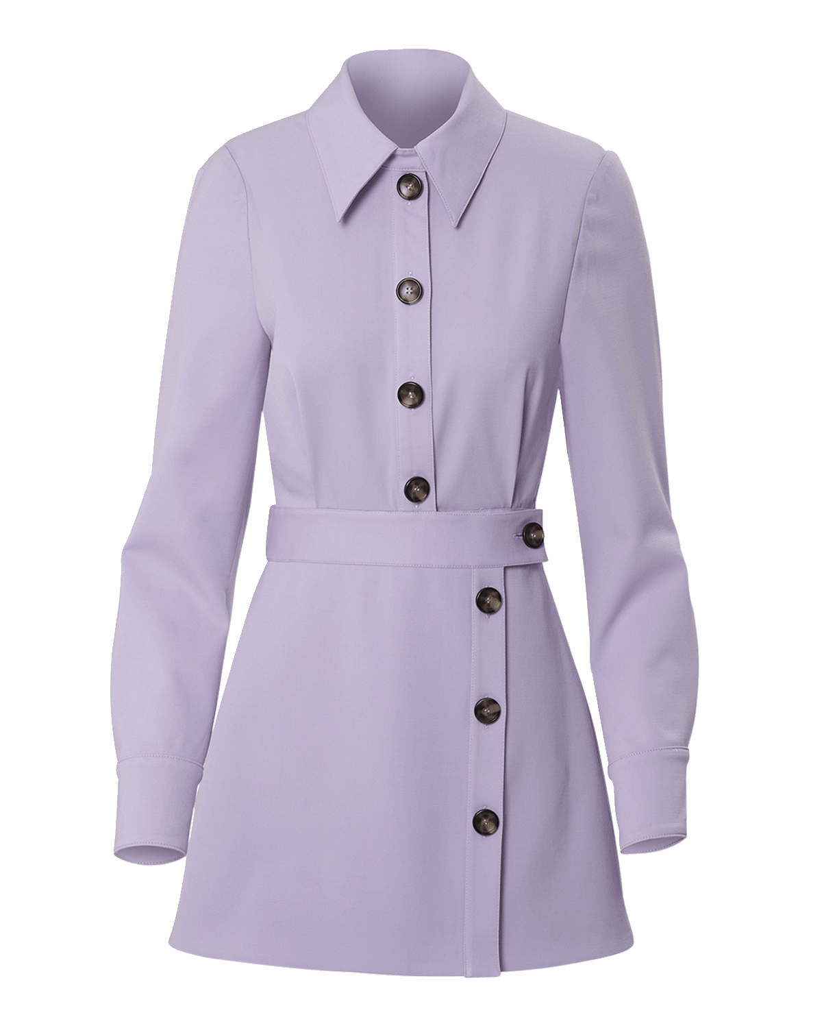 Carolina Herrera Long-Sleeve Wrap Mini Shirtdress